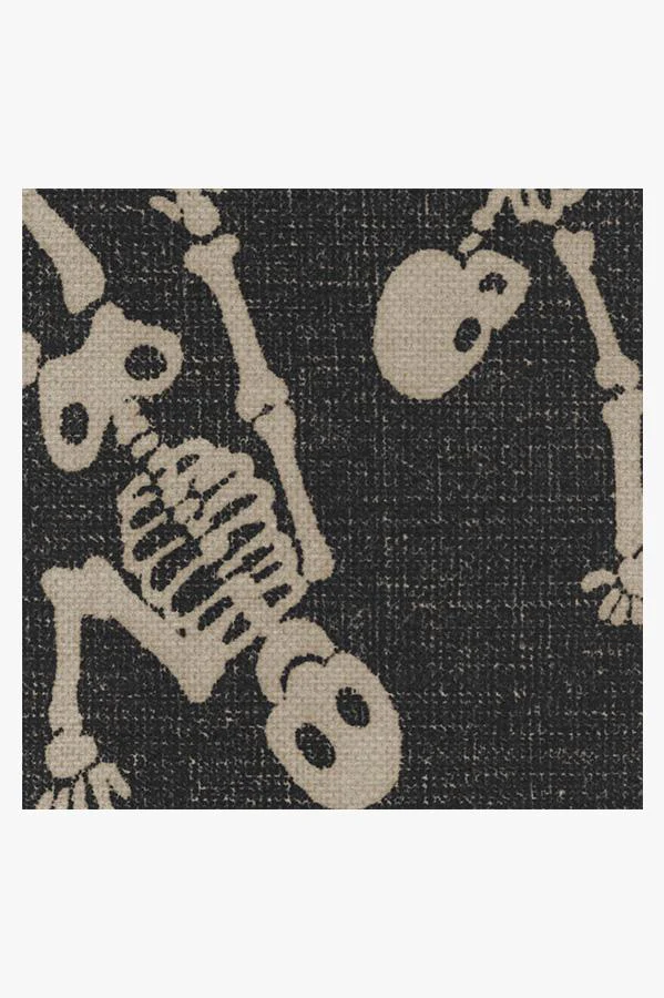 Bone Dance Black Flatwoven Rug