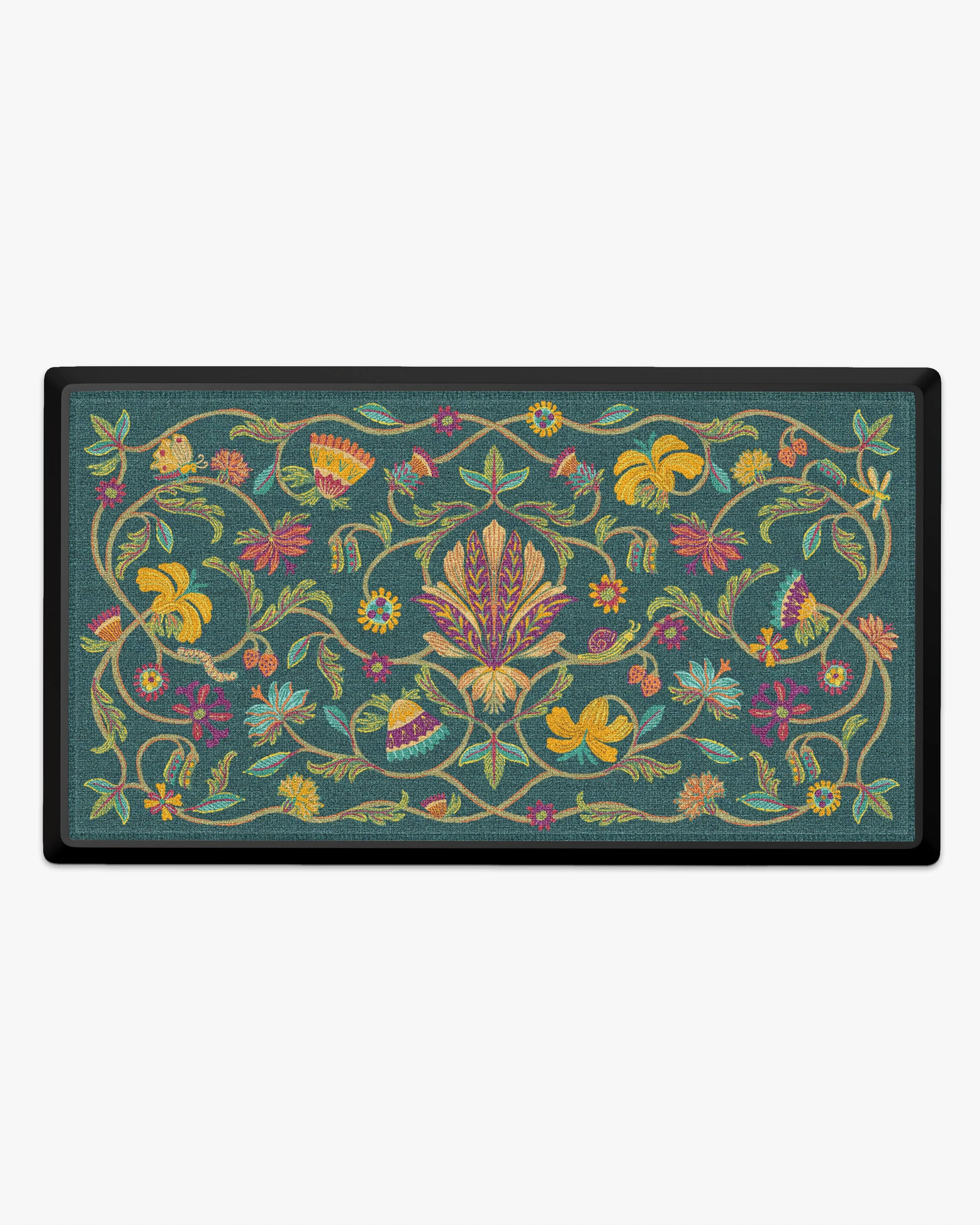 Tendril Teal Large Doormat by Iris Apfel
