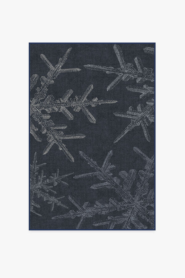 Snowflake Navy Flatwoven Rug