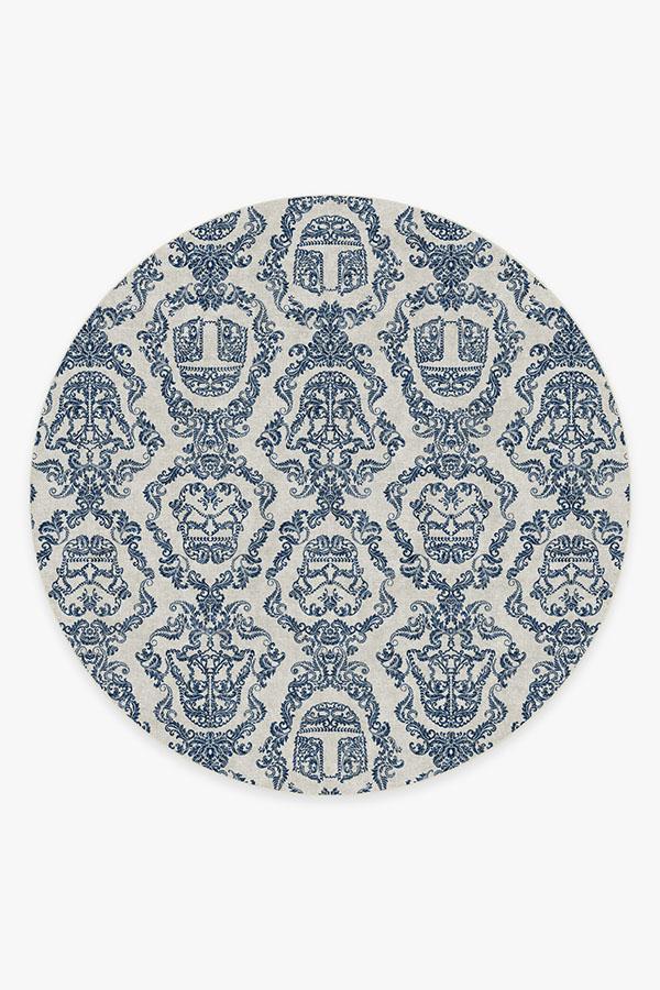 Dark Side Damask Delft Blue Flatwoven Rug