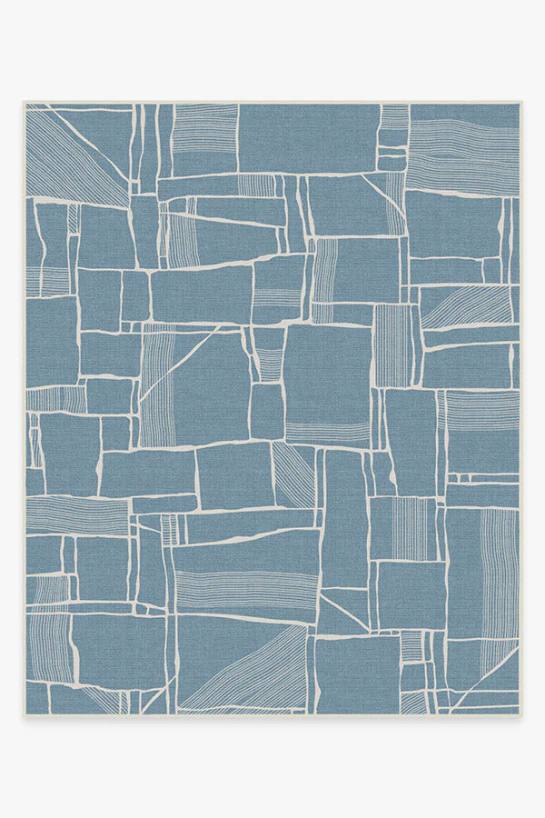Rune Slate Blue Outdoor Rug