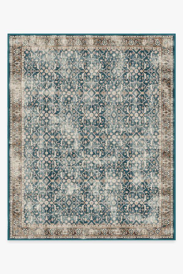 Celestine Teal Blue Flatwoven Rug