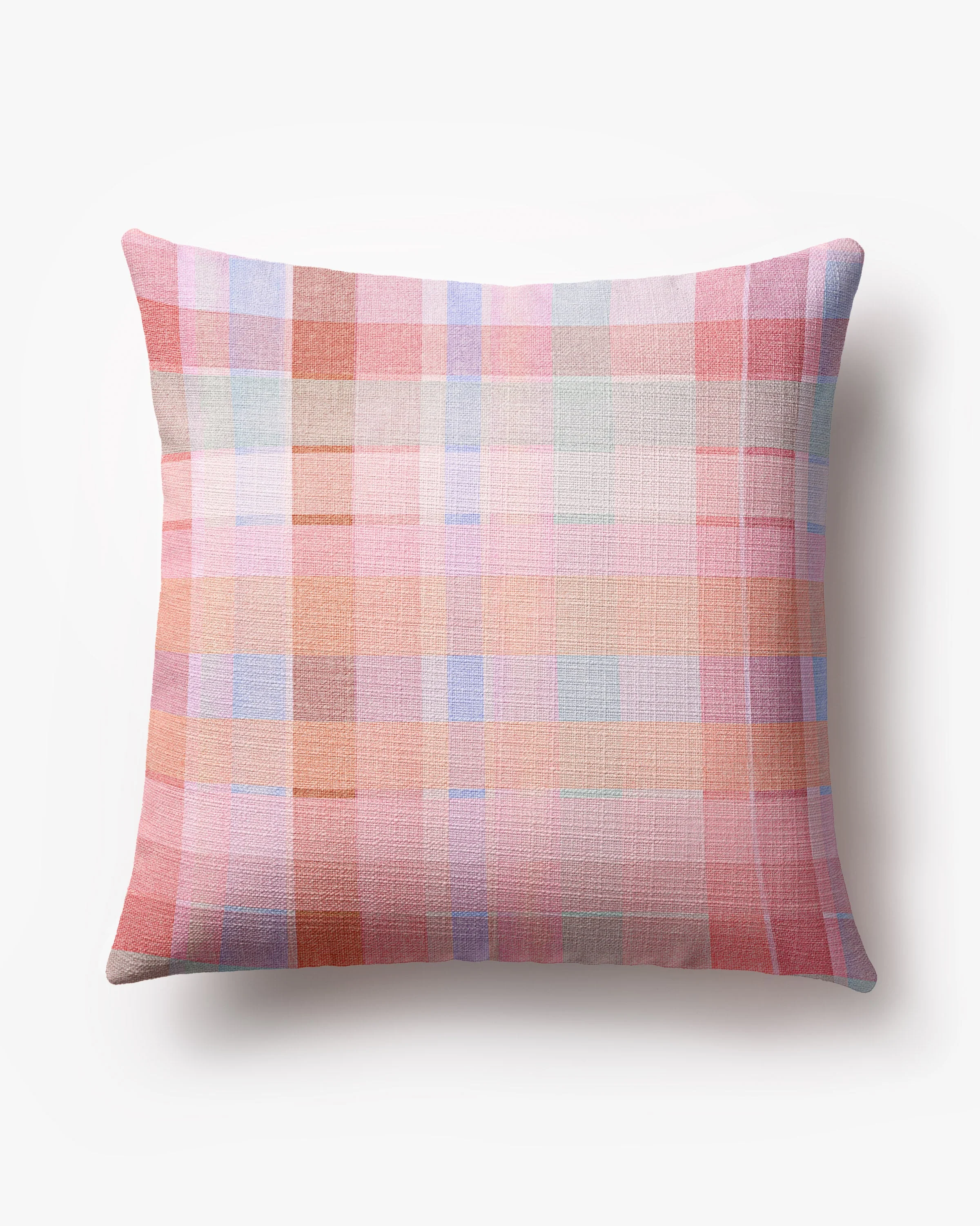 Charlotte Plaid Multicolor Woven Throw Pillow