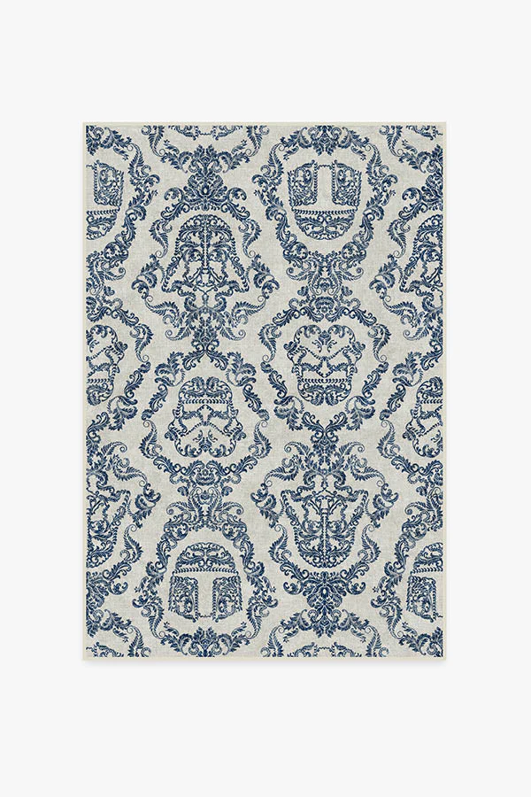 Dark Side Damask Delft Blue Rug