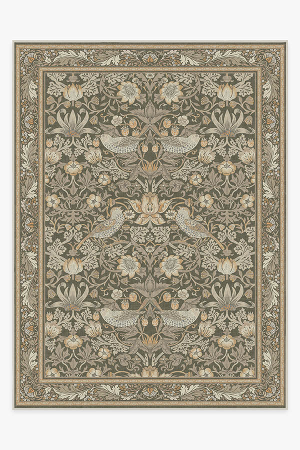 Strawberry Thief Stone Gold Rug by Morris & Co.