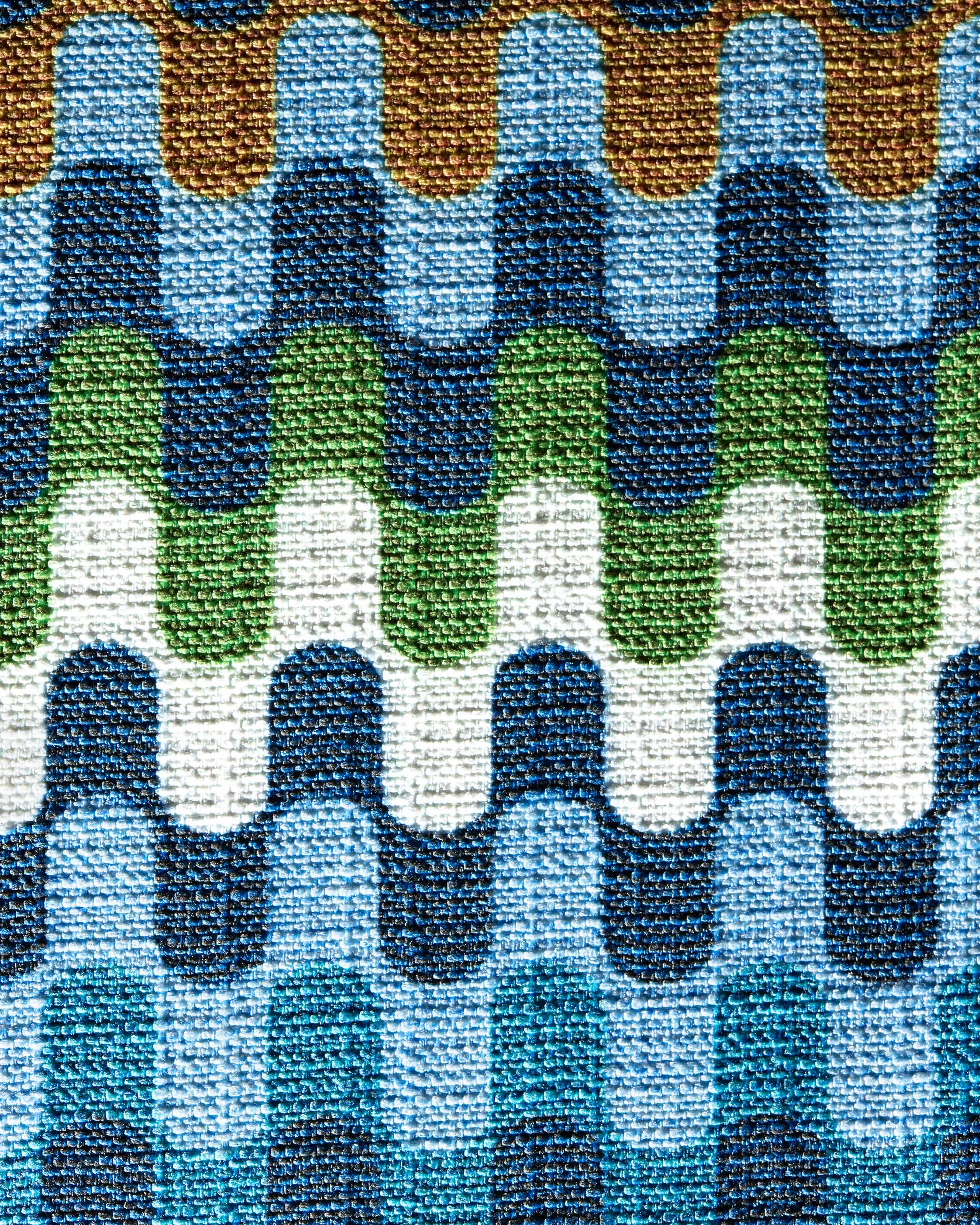 Puzzles Blue & Cognac Woven Throw Pillow by Jonathan Adler