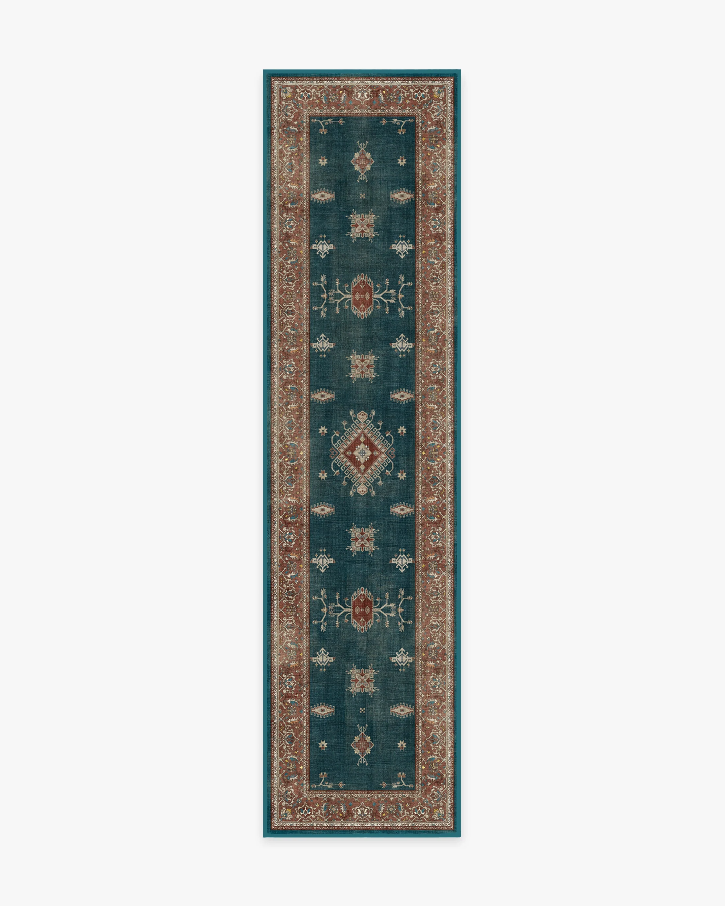 Verena Teal Blue Flatwoven Rug