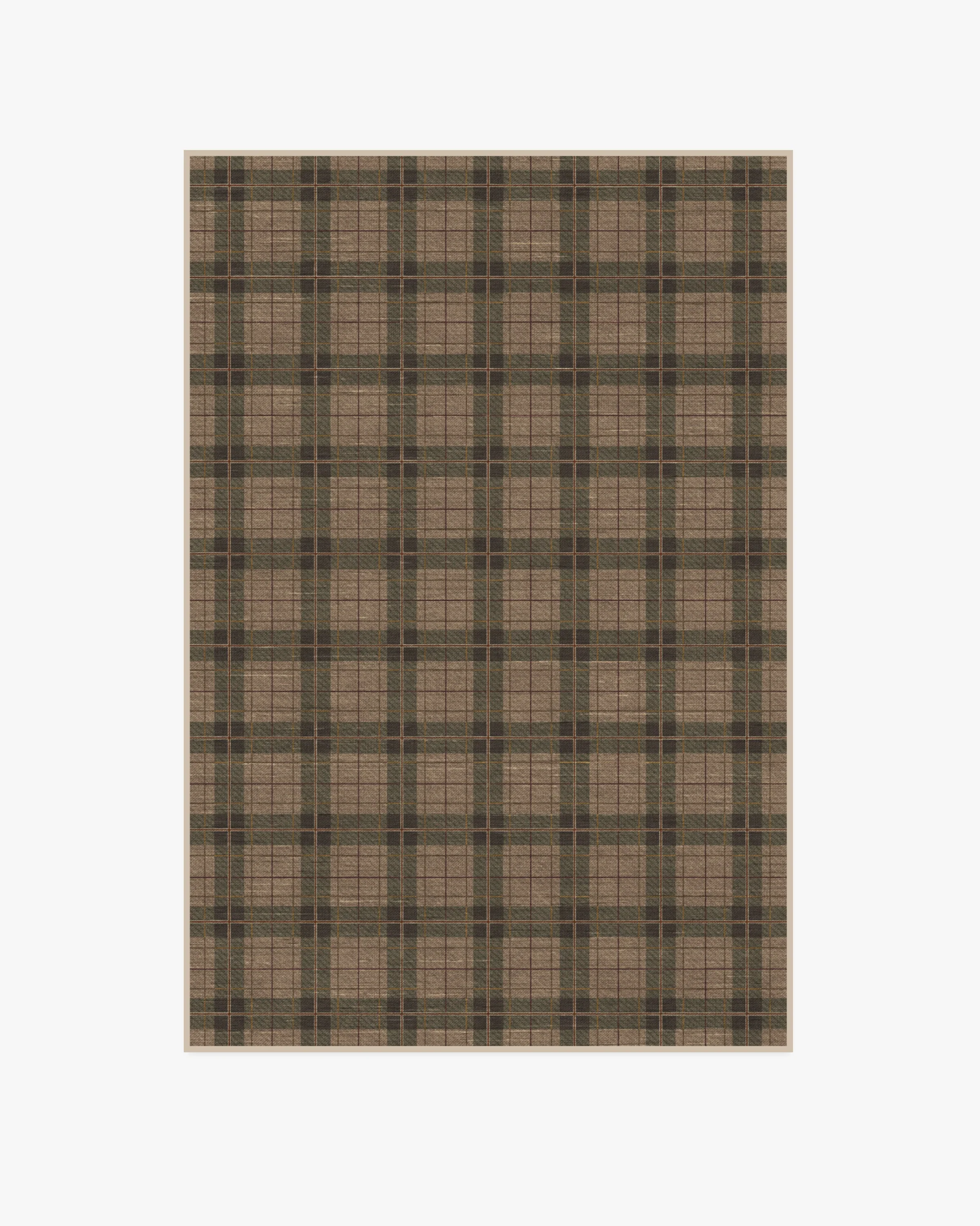 Alfie Plaid Natural & Green Flatwoven Rug