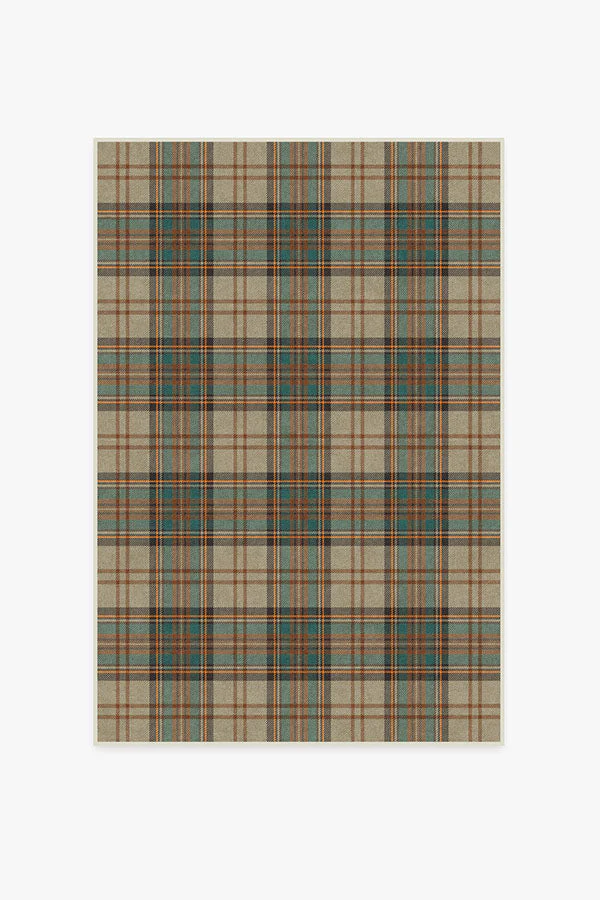 Dress Stewart Tartan Khaki Flatwoven Rug