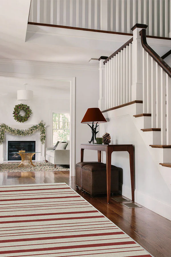 Hudson Stripe Red Rug