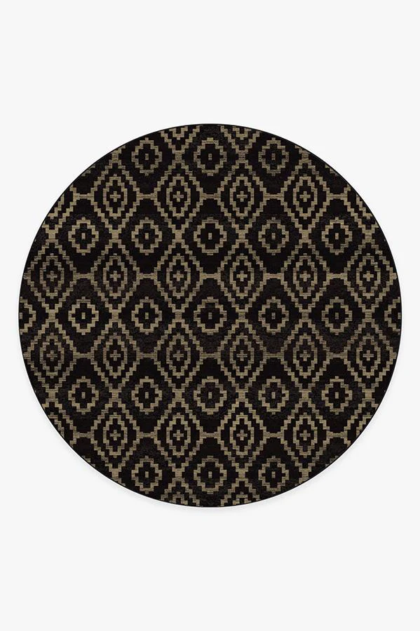 Diamond Trellis Black Flatwoven Rug