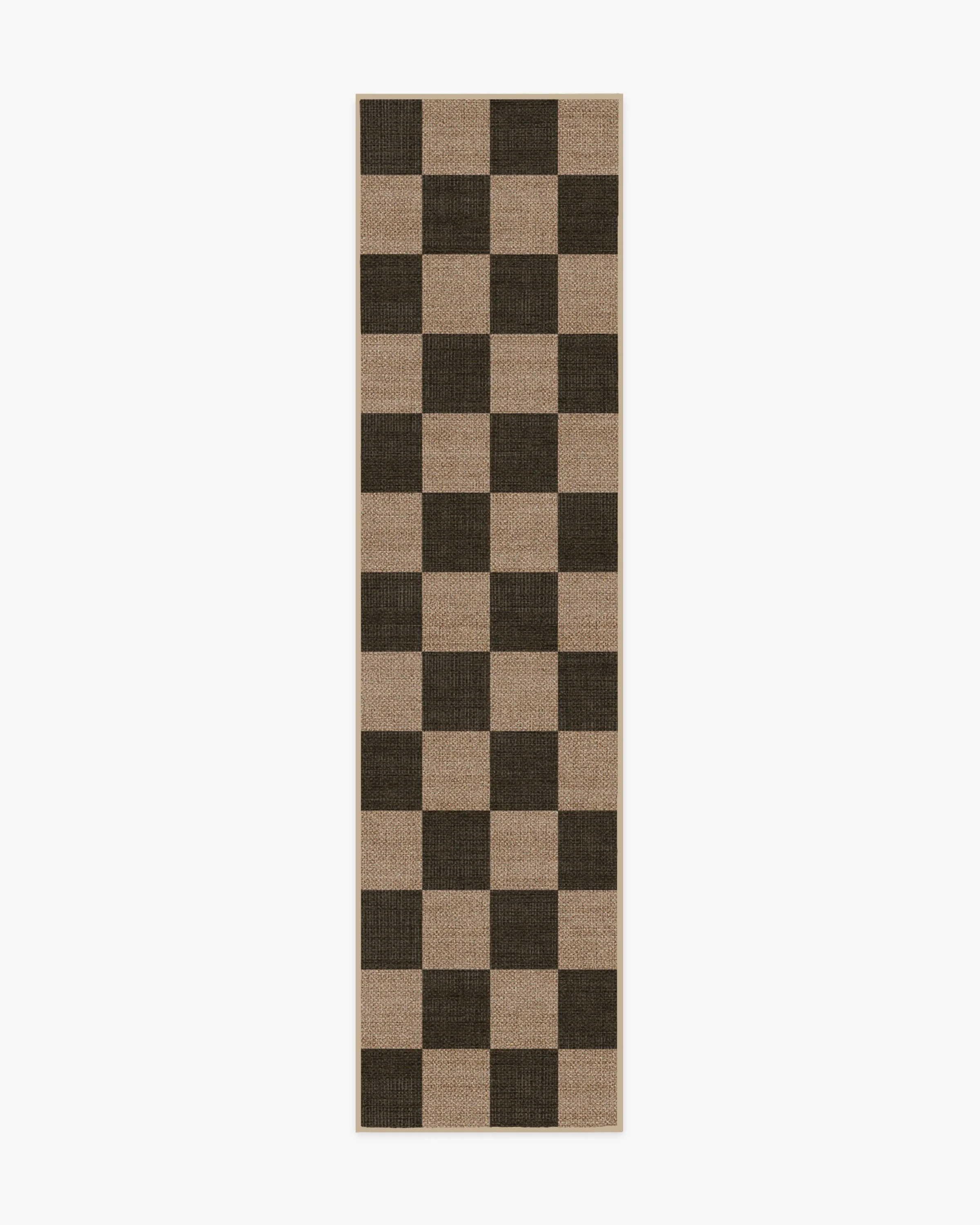 Checkerboard Soft Black Re-Jute Rug