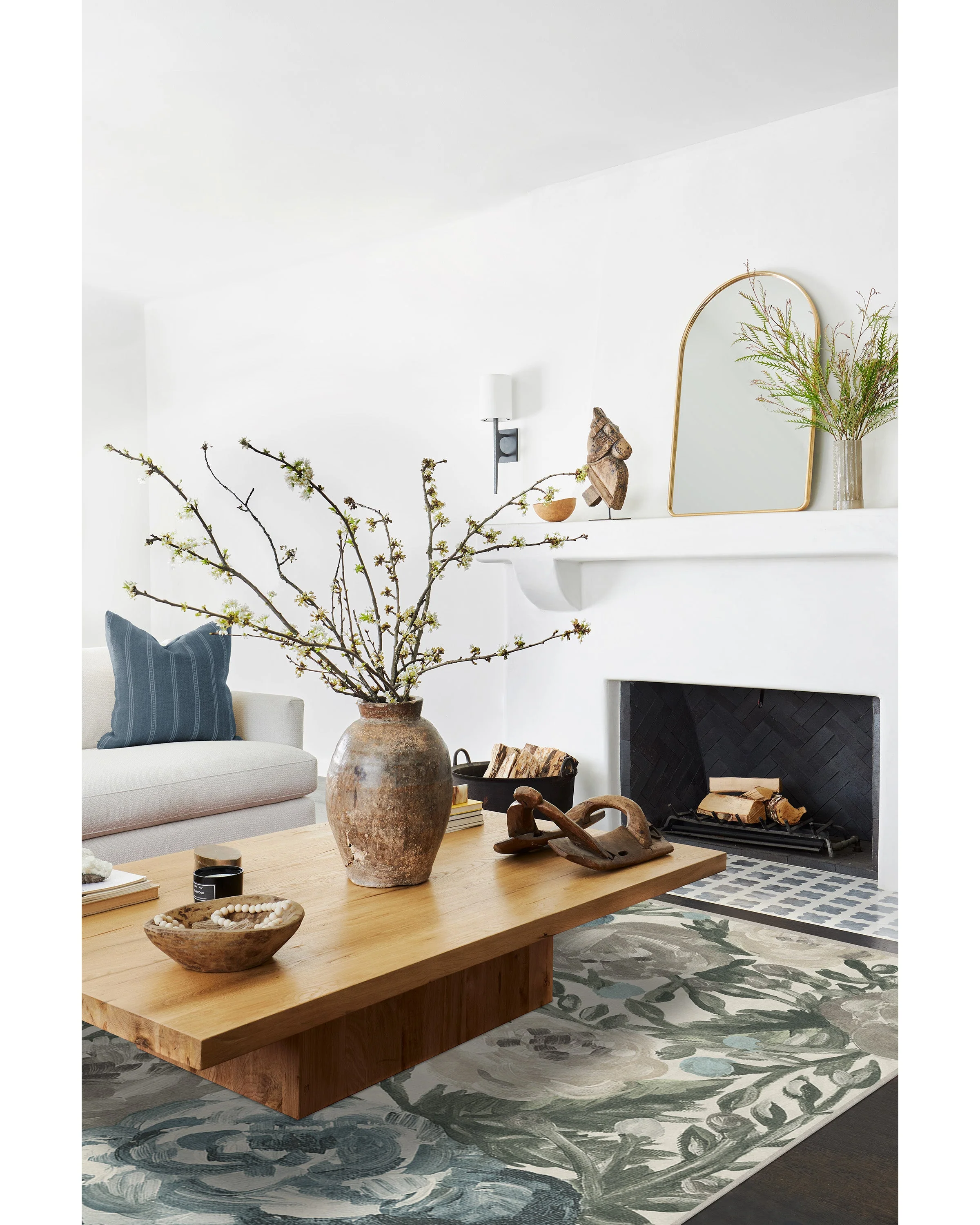 Camellia Jade Flatwoven Rug