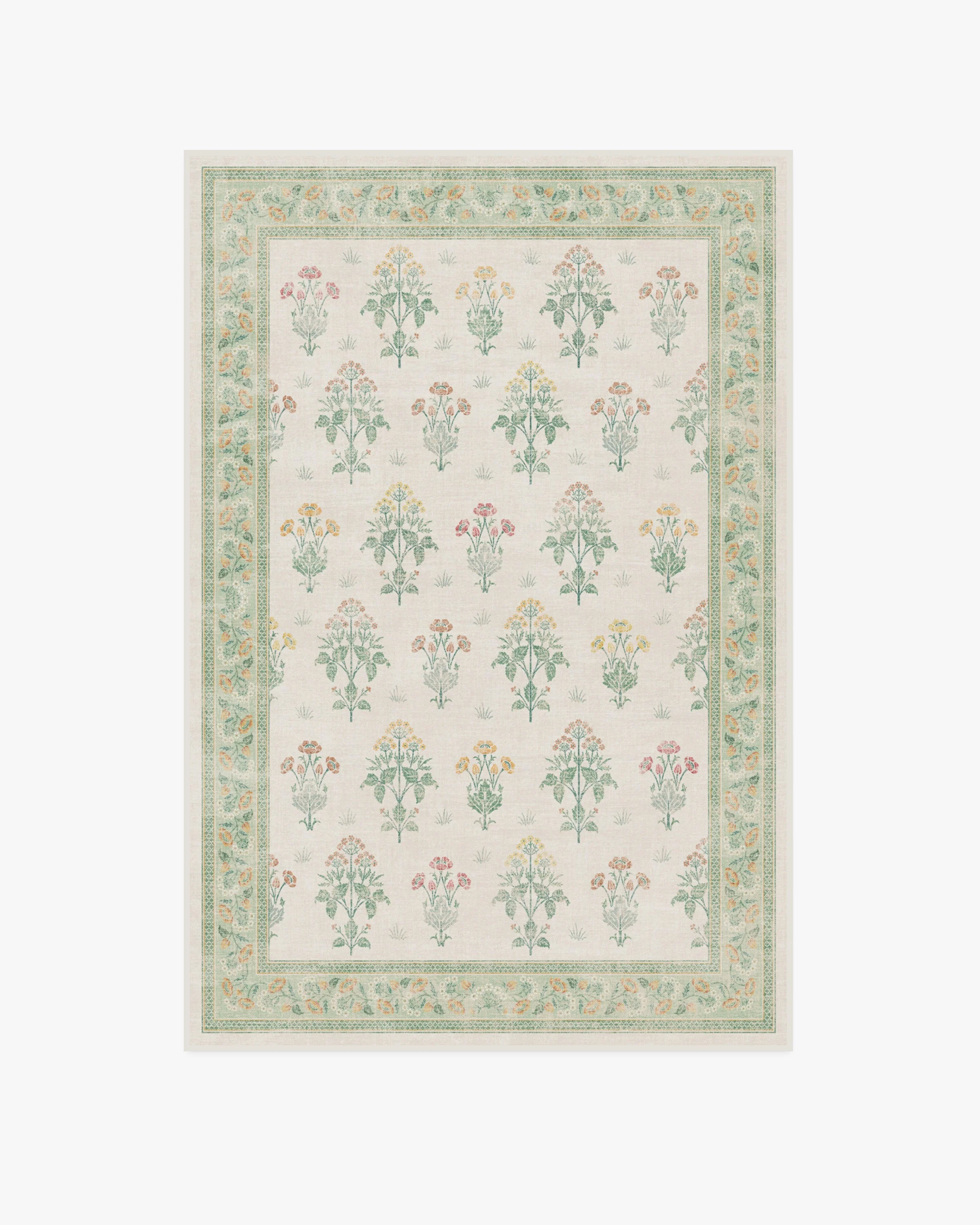 Meadow Sweet Ivory & Green Rug by Morris & Co.