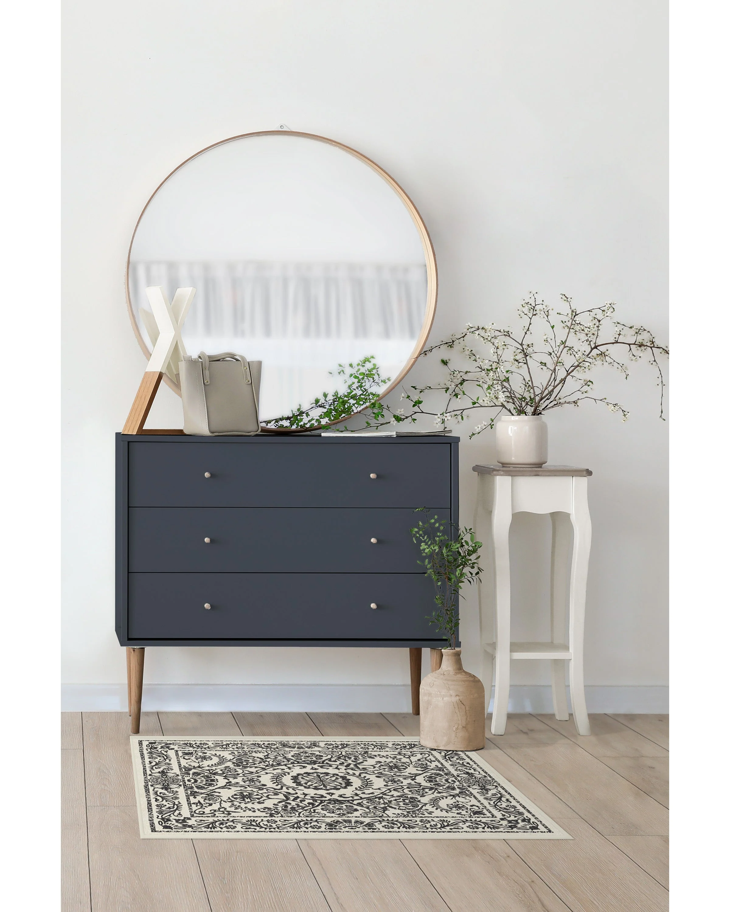 Delphina Black & White Rug