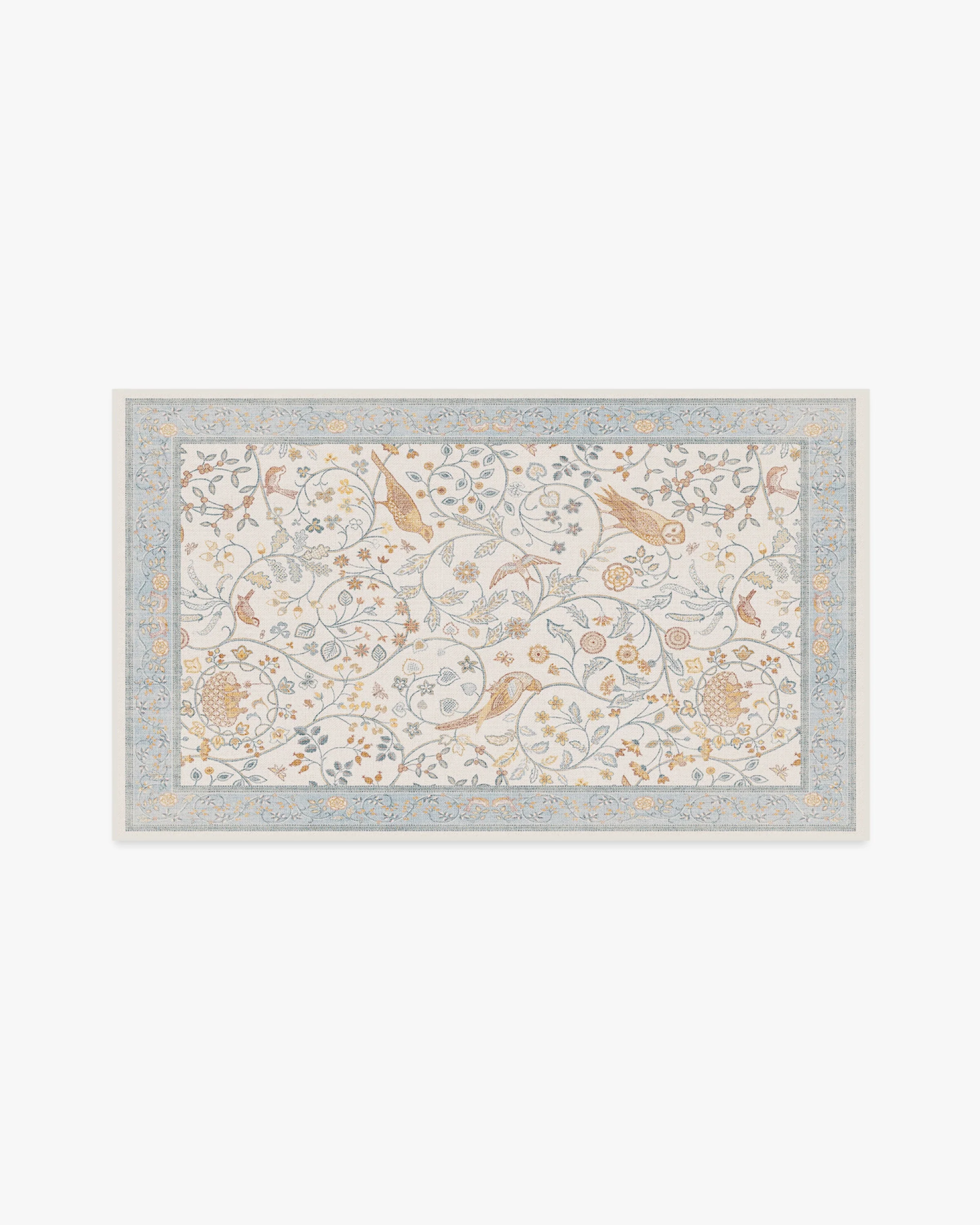 Newill Ivory & Blue Rug by Morris & Co.