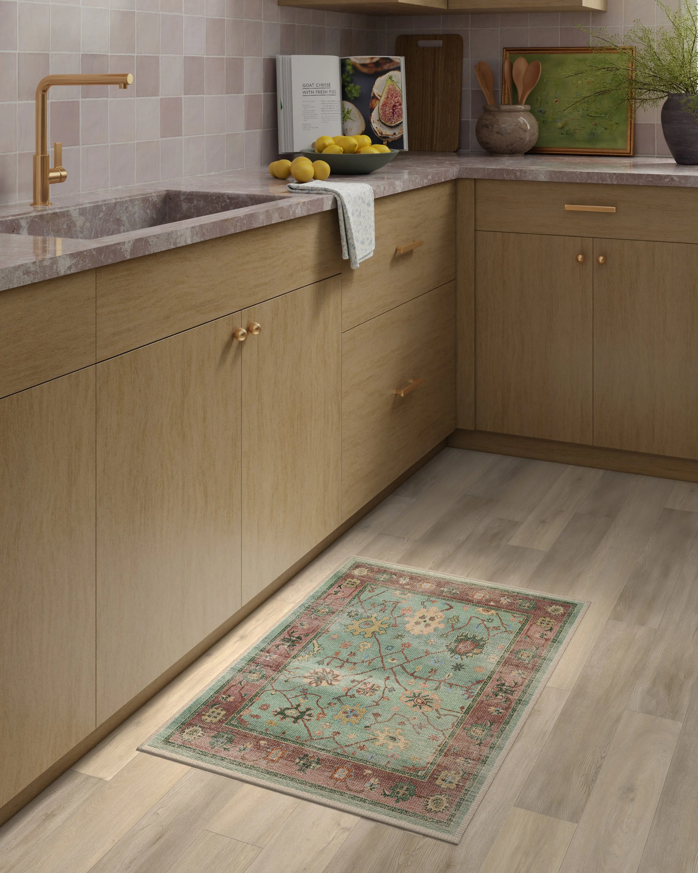 Jemima Sage and Rosewood Flatwoven Rug