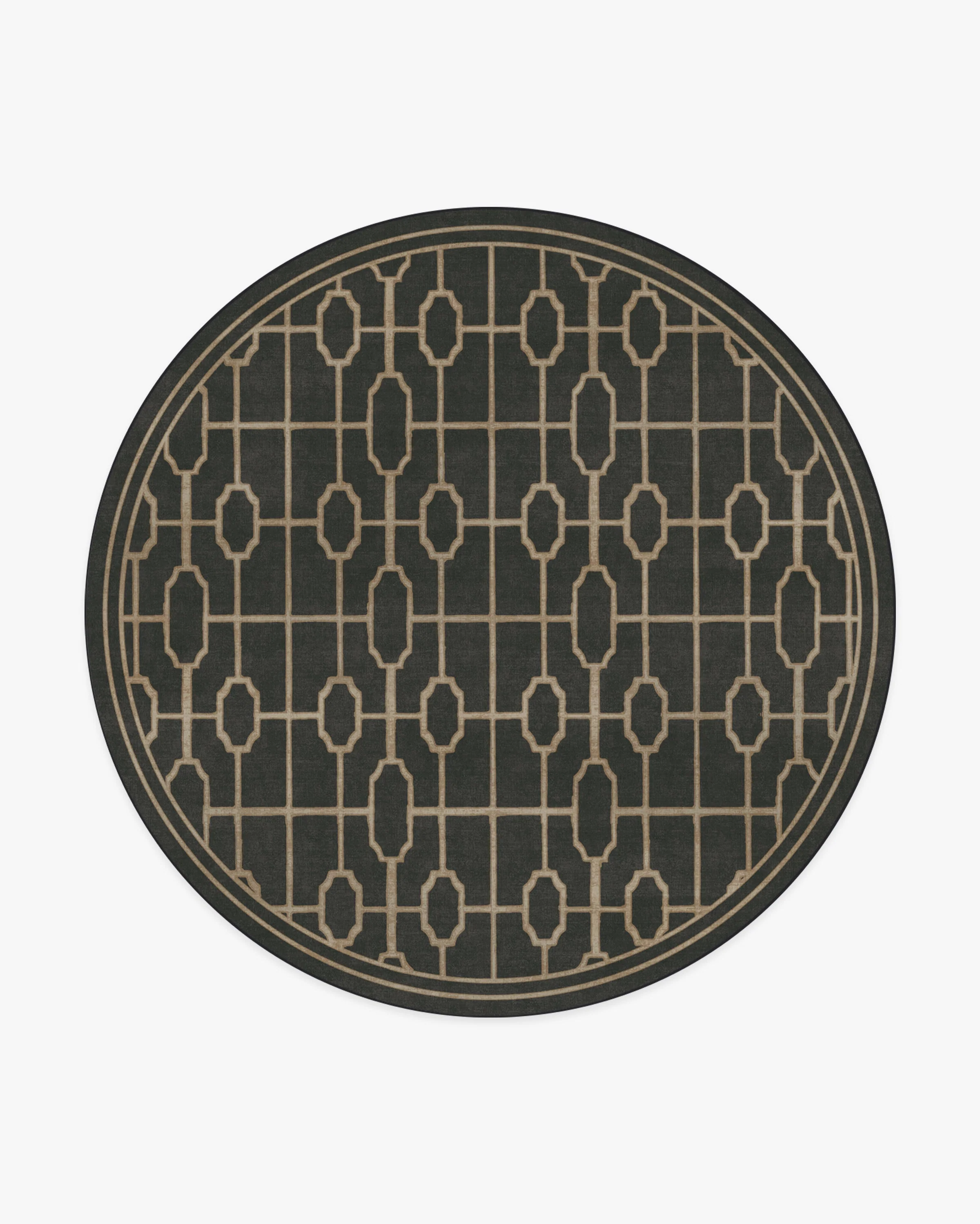 Diana Trellis Black & Gold Flatwoven Rug by The Hiltons