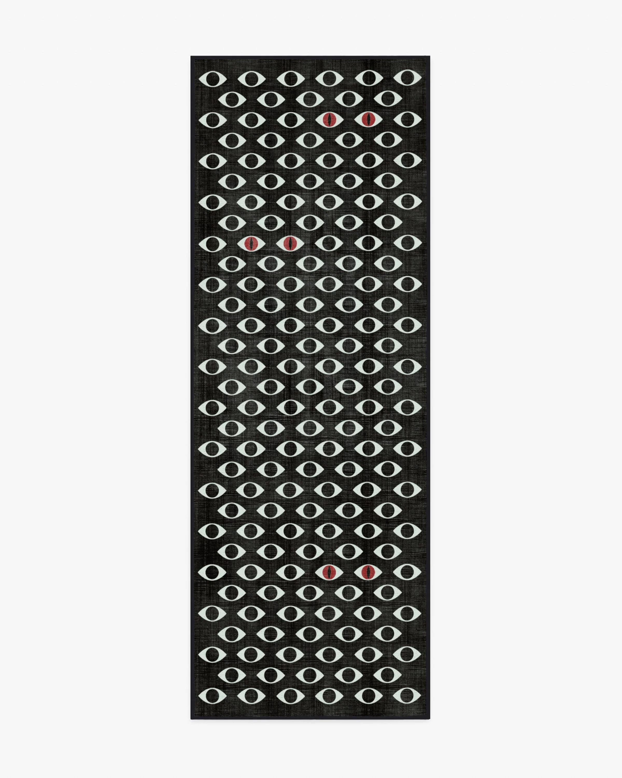 Monster Eyes Black & White Flatwoven Rug