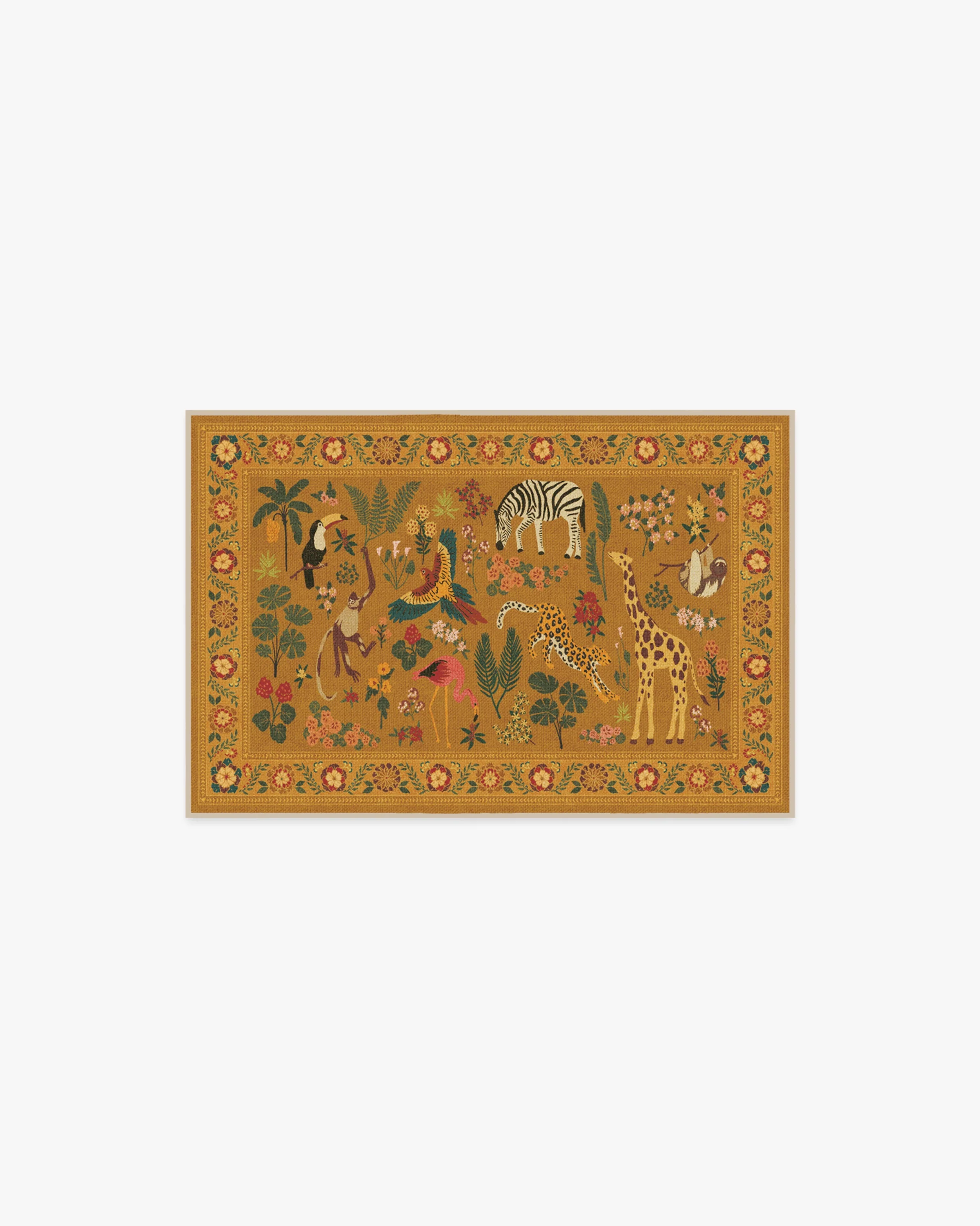 Jingle Jungle Ochre Flatwoven Rug by Iris Apfel