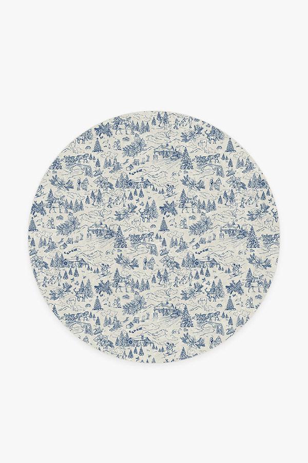 Winter Toile Blue Flatwoven Rug