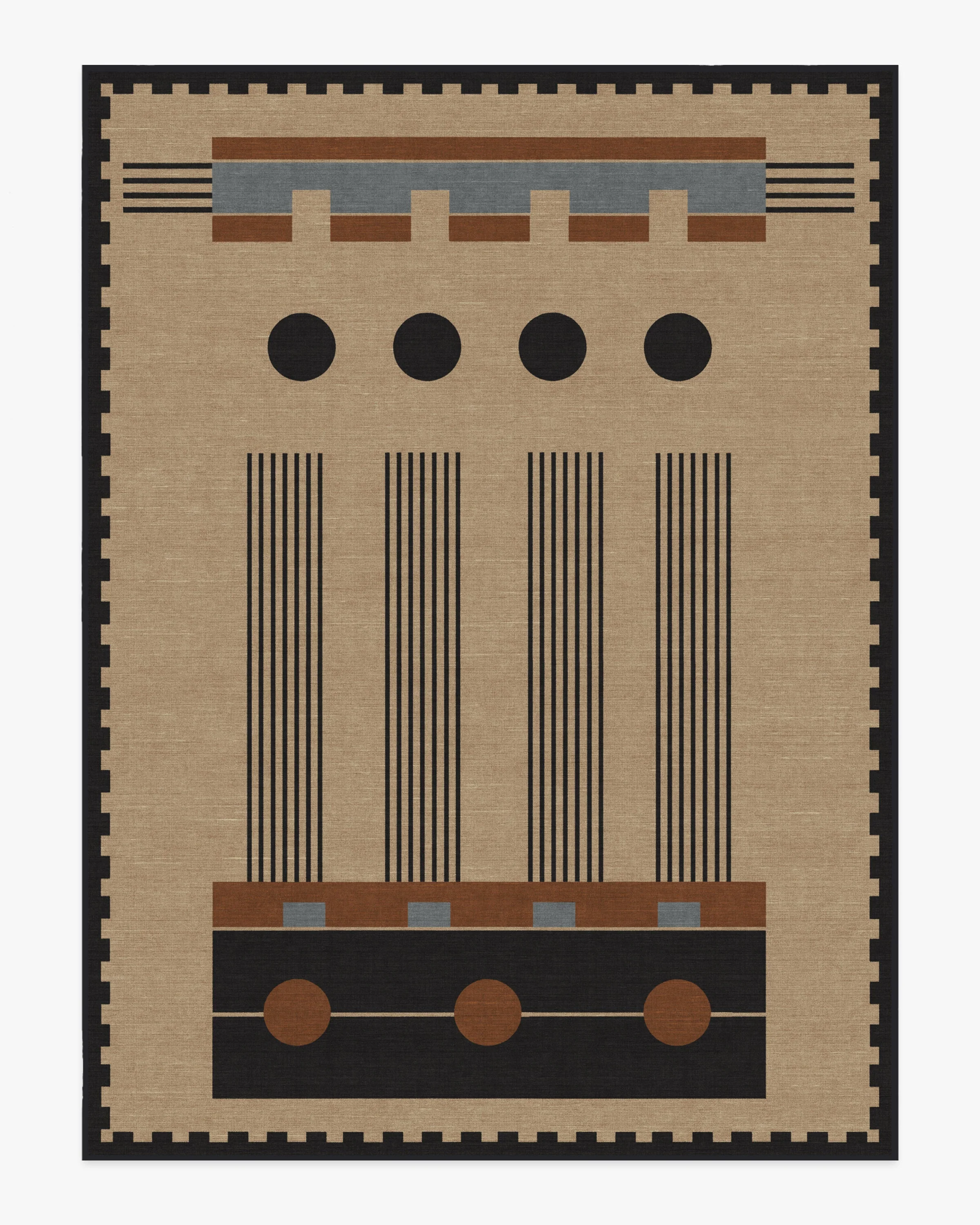 Kasi Black & Tan Flatwoven Rug by Architectural Digest