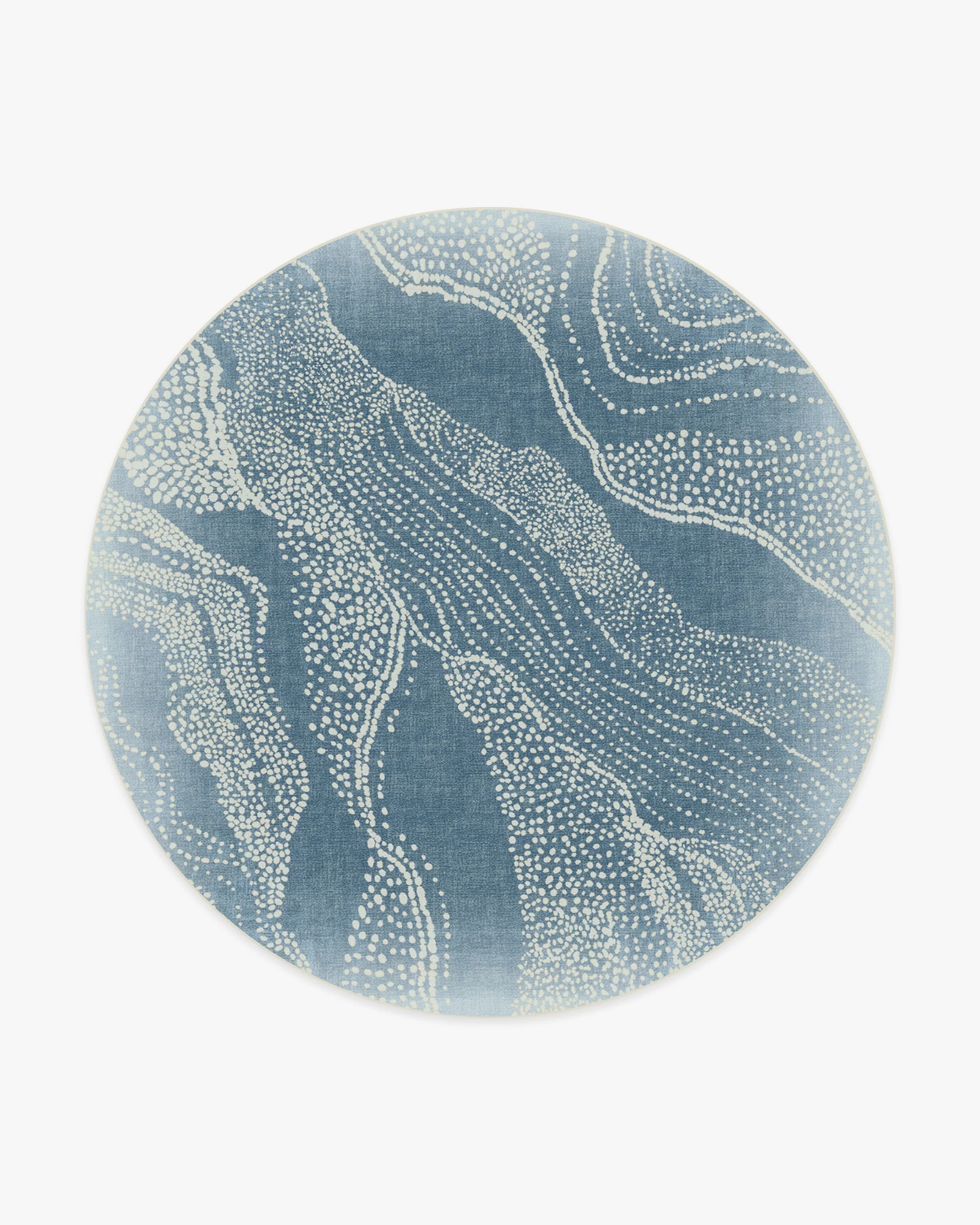 Adorned Soft Blue Flatwoven Rug by Malene Barnett