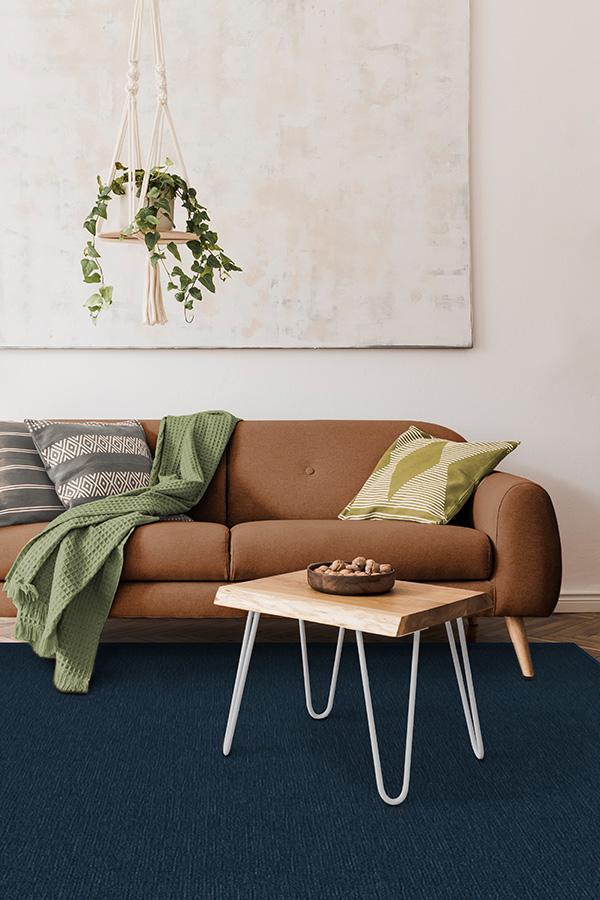 Heathered Solid Navy Flatwoven Rug