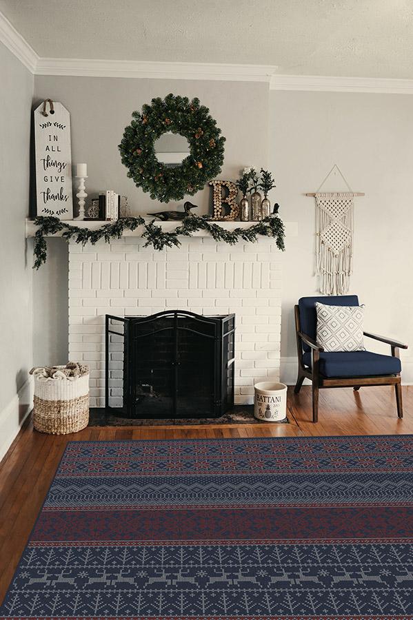 Fair Isle Red Flatwoven Rug