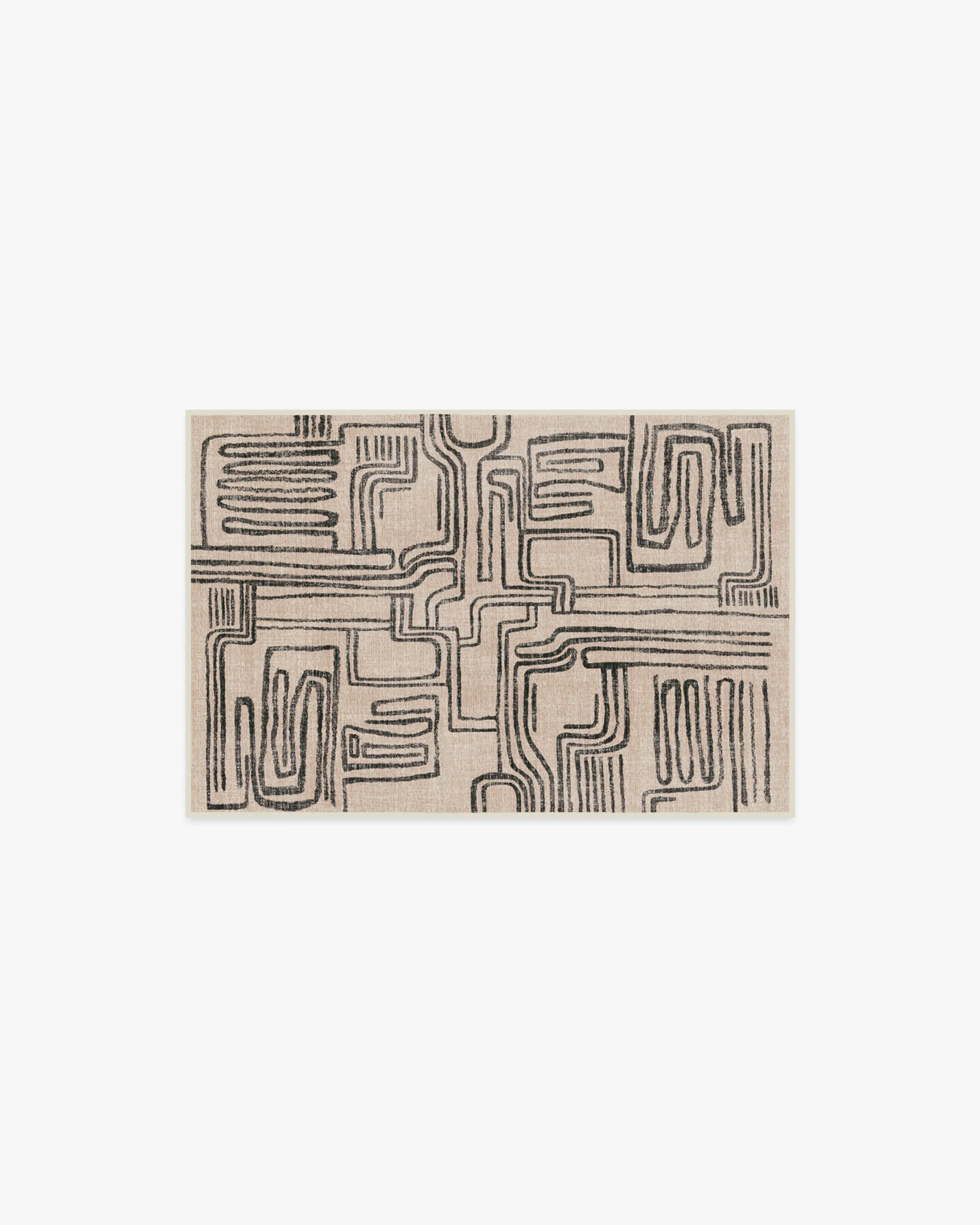 Kassena Black & Ivory Flatwoven Rug by Malene Barnett