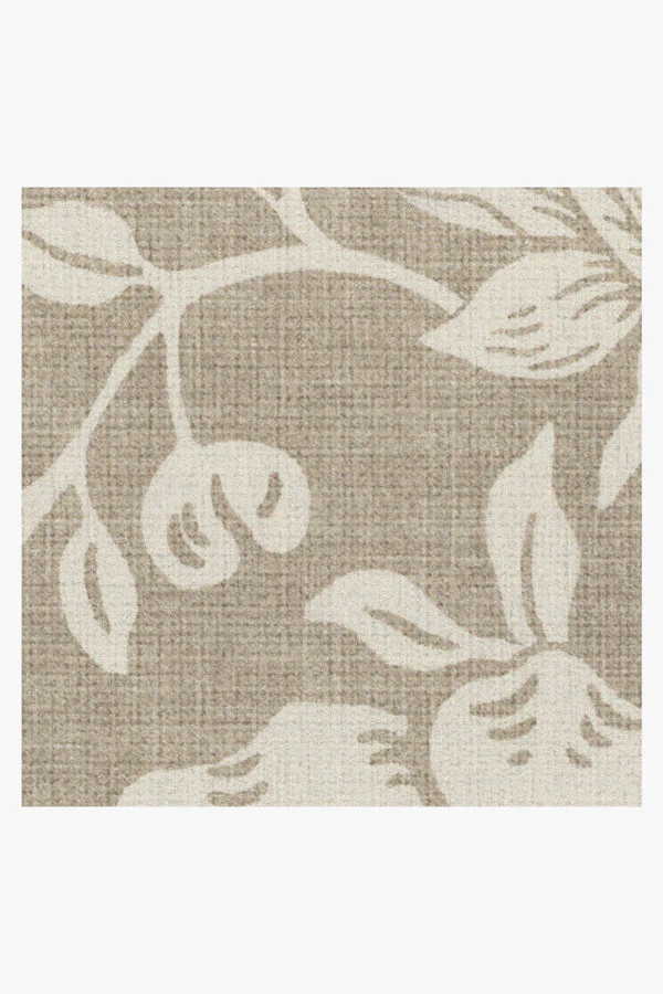 Mallow Flower Natural Stone Flatwoven Rug by Morris & Co.