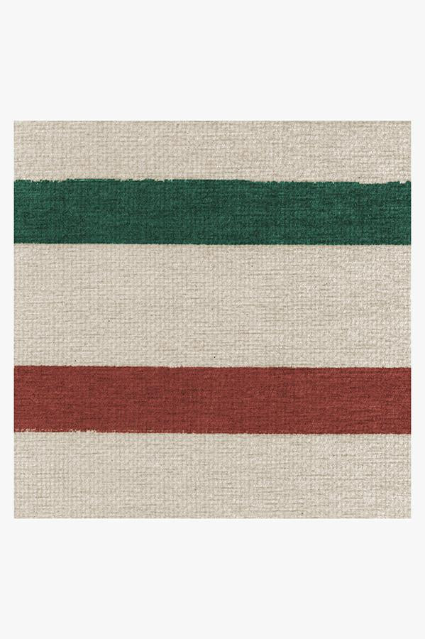 Hudson Stripe Red & Green Rug