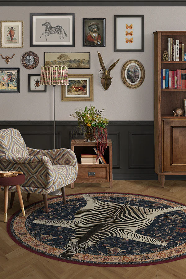 On Safari Sapphire Rug by Iris Apfel