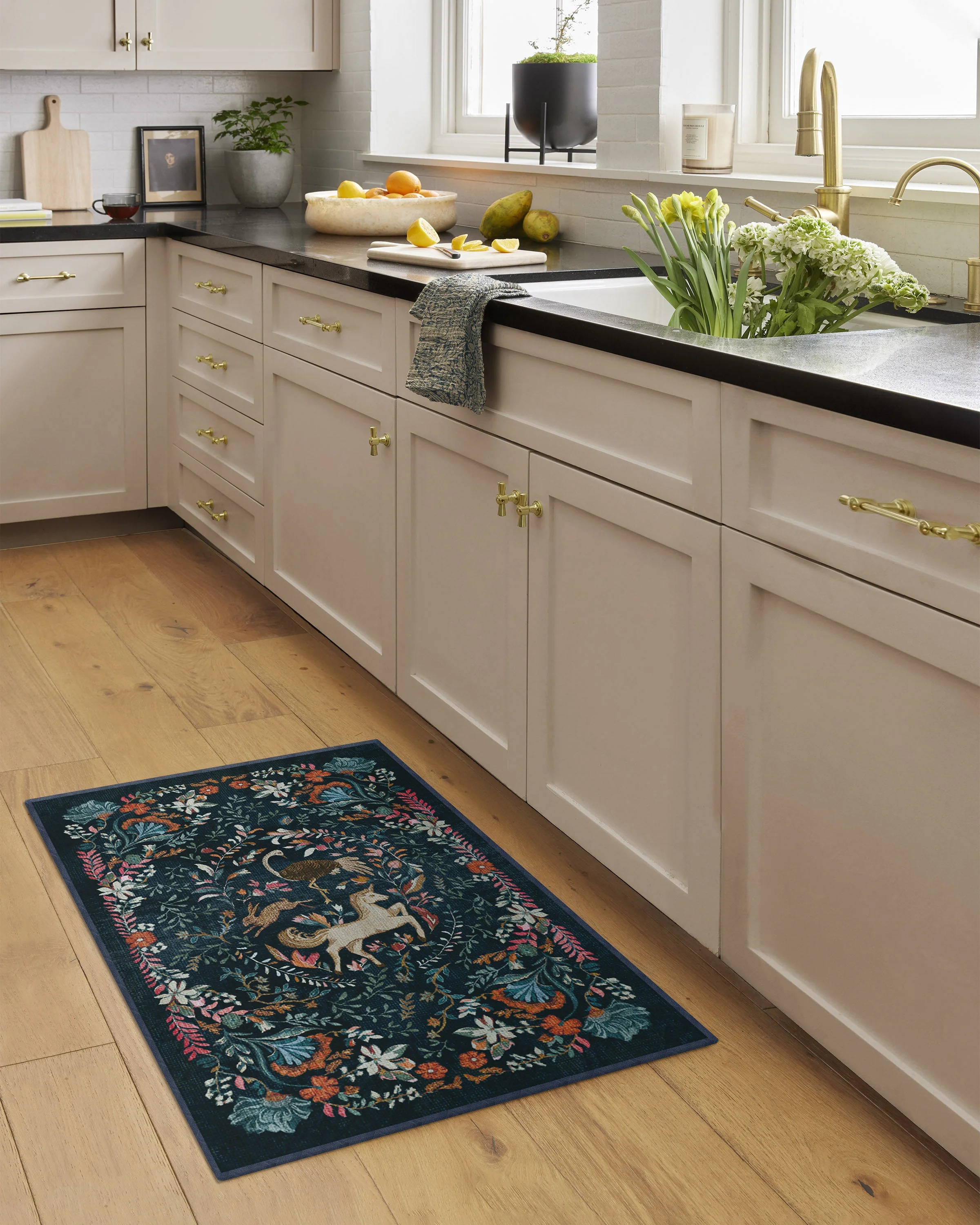 Dreamweaver Blue Multicolor Flatwoven Rug by Iris Apfel