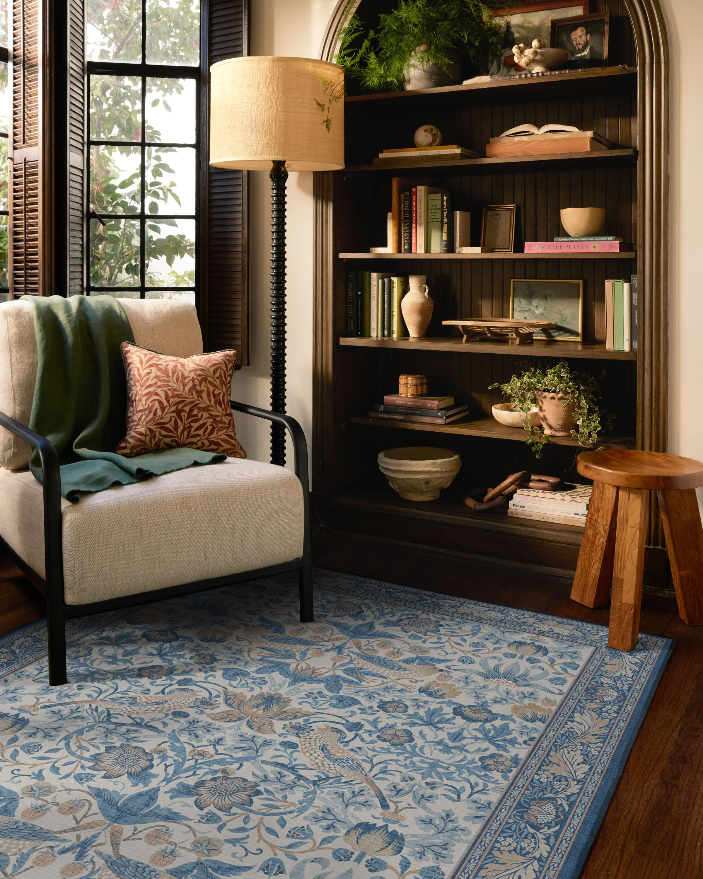 Strawberry Thief Indigo & Ivory Rug by Morris & Co.