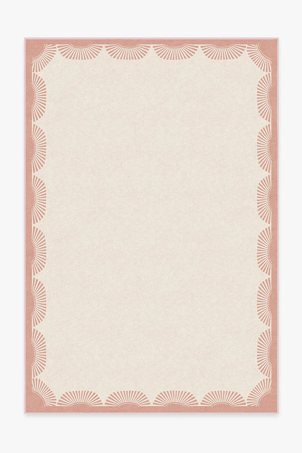 Fringe Pink & Ivory Flatwoven Rug by Gray Malin