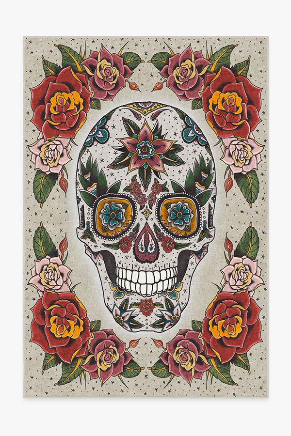 Sugar Skull Flatwoven Rug