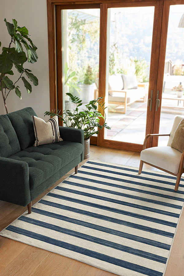 Sumi Sailor Stripe Navy Flatwoven Rug