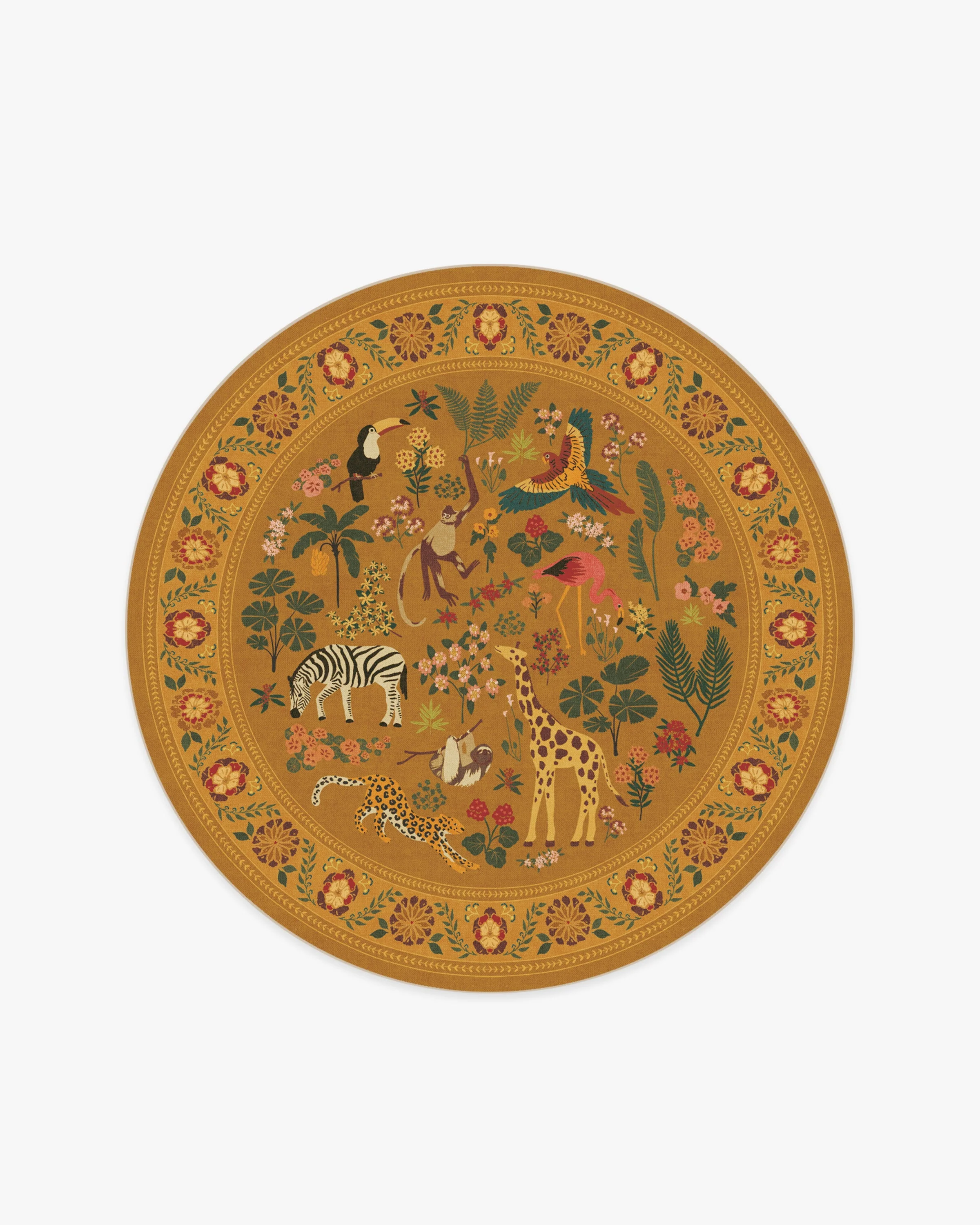 Jingle Jungle Ochre Flatwoven Rug by Iris Apfel