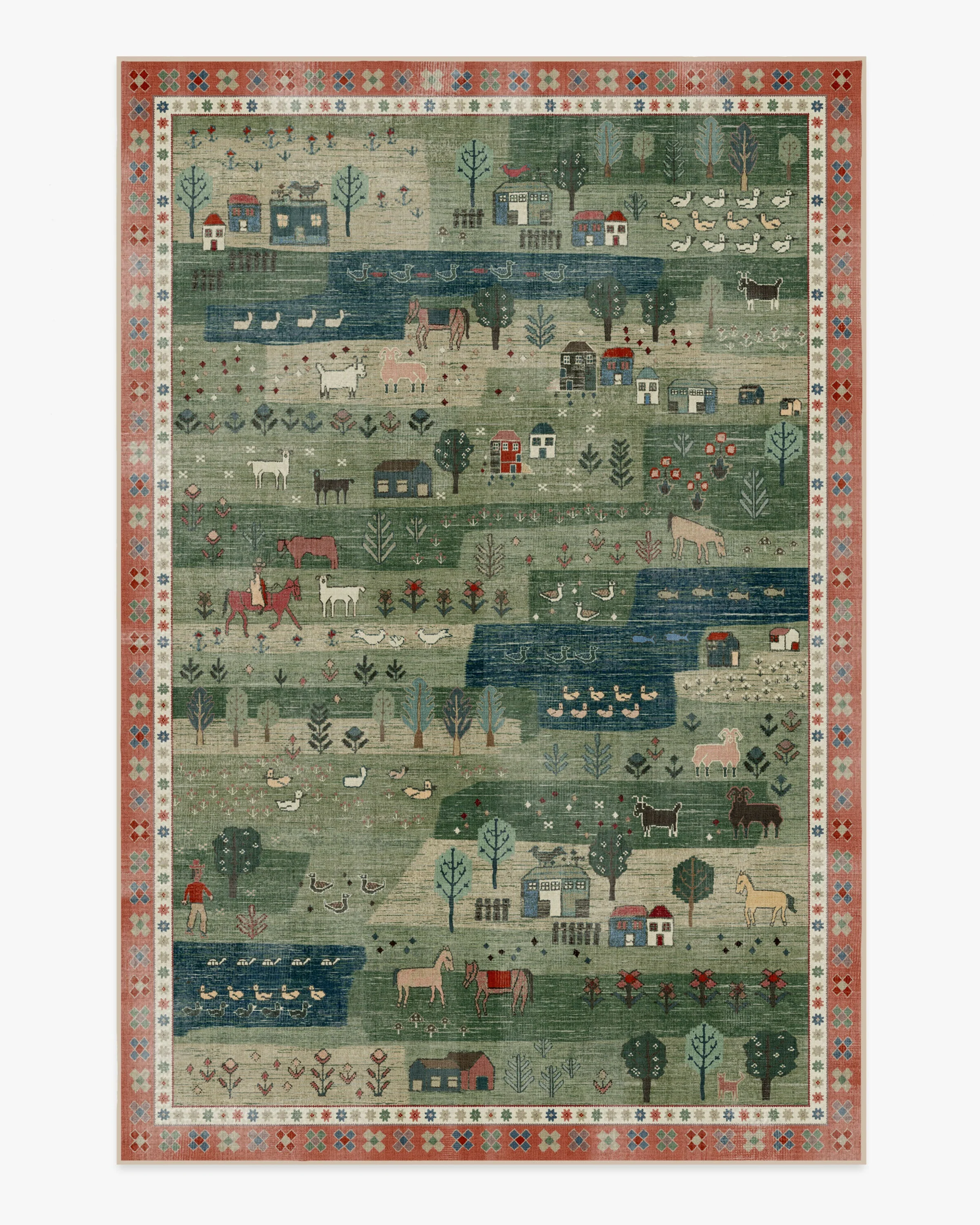 Alder Green Flatwoven Rug