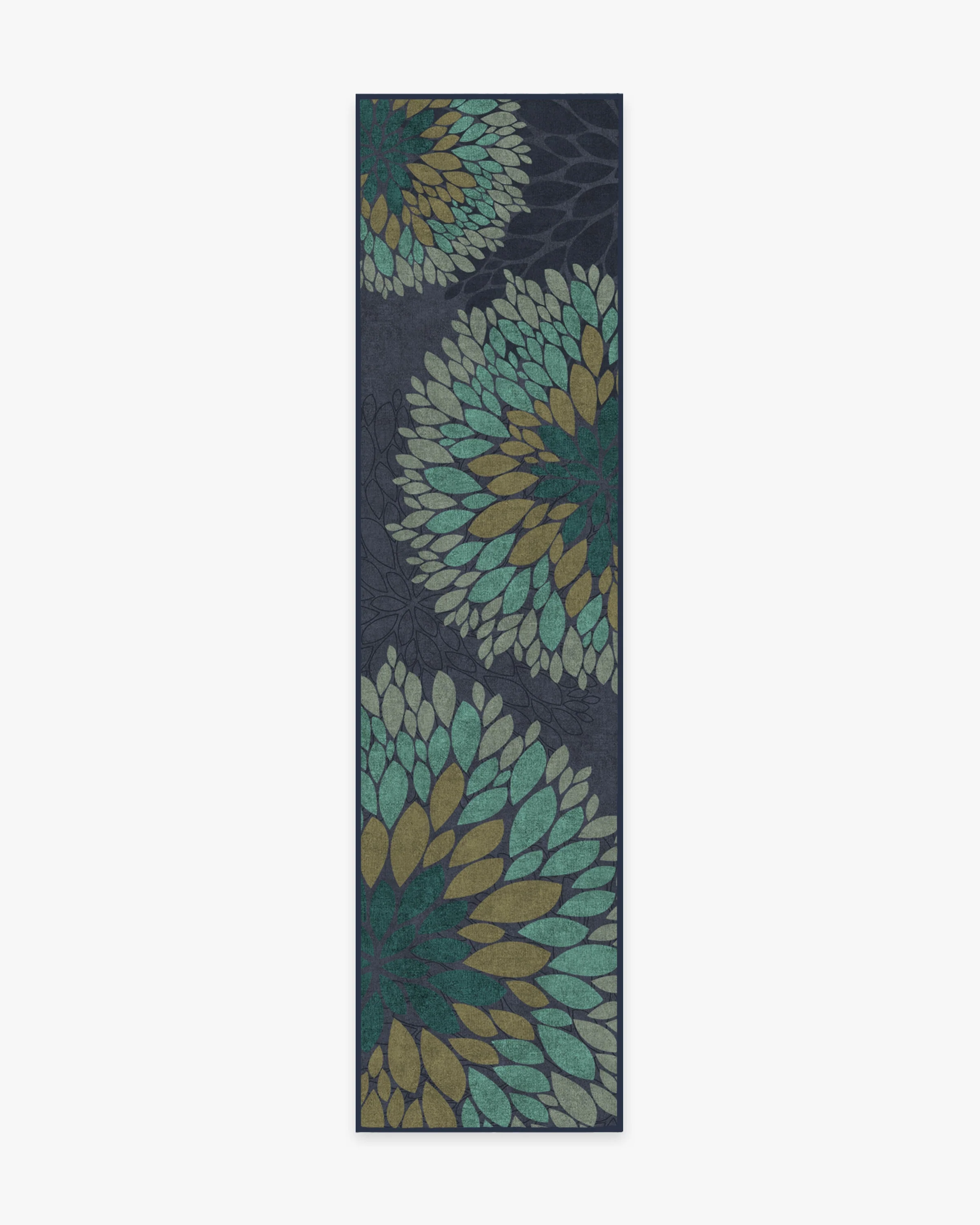 Floral Medallion Navy Rug
