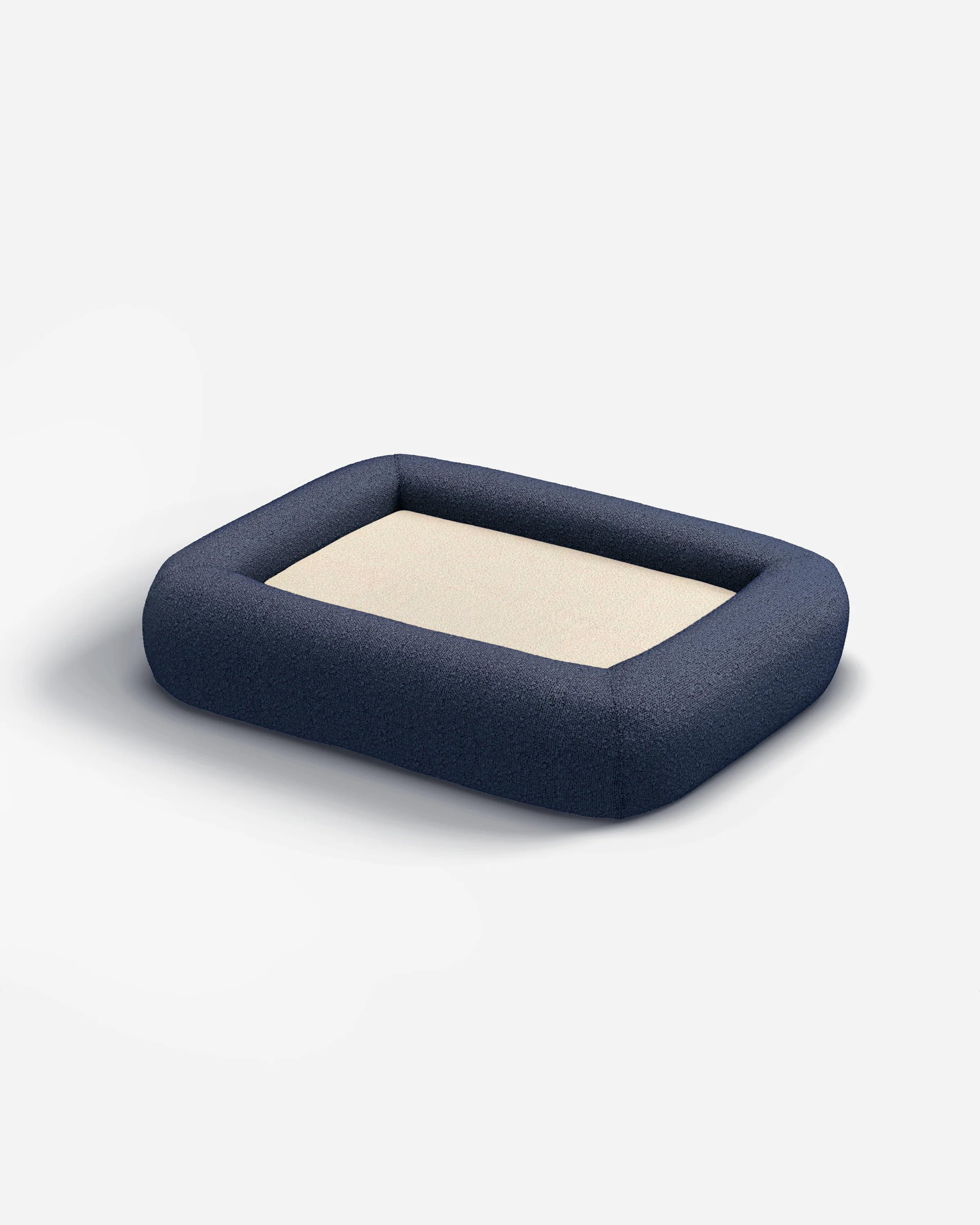 Navy Boucle Bolster Pet Bed