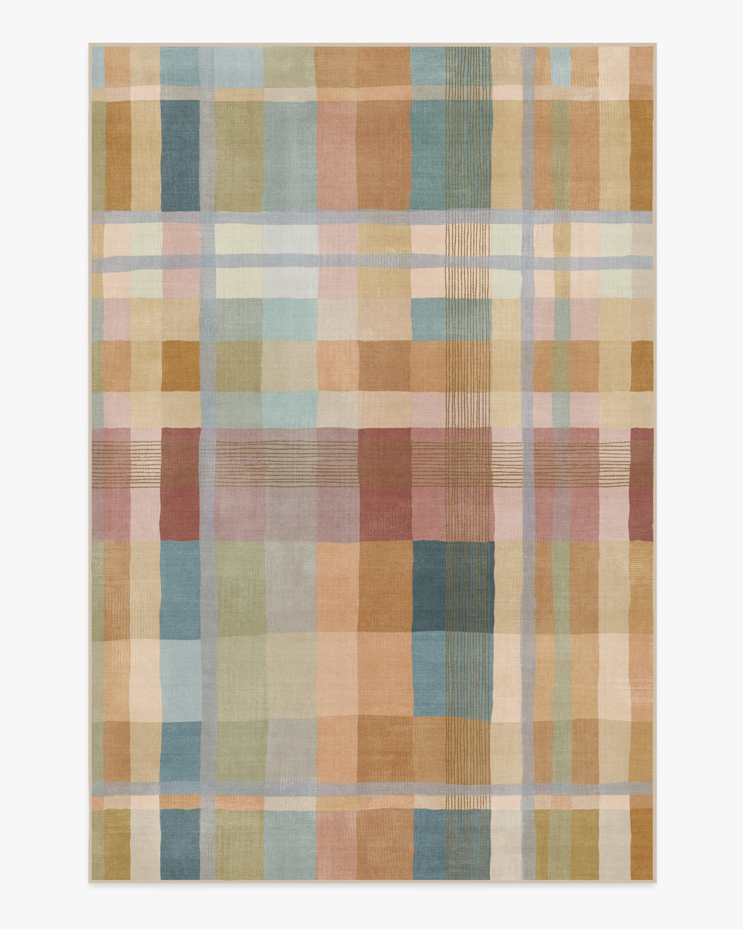 Margot Plaid Ochre Multicolor Flatwoven Rug
