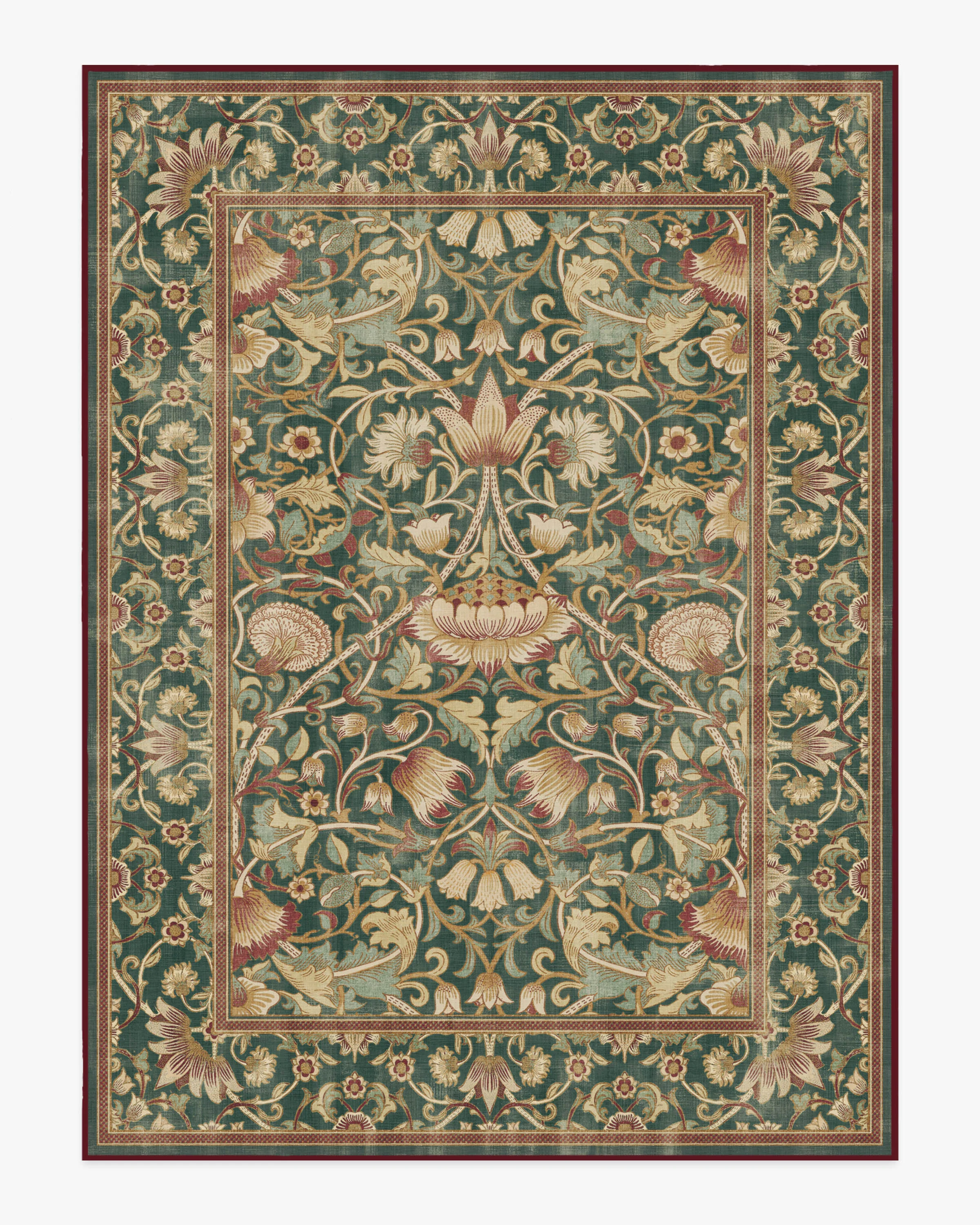 Lodden Soft Evergreen & Gold Rug by Morris & Co.