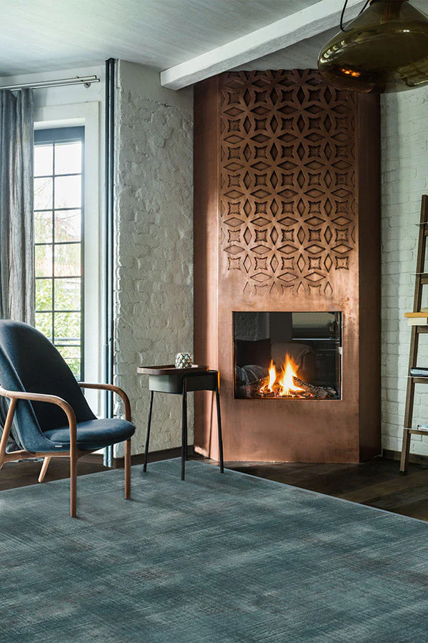 Sudaria Solid Teal Blue Rug