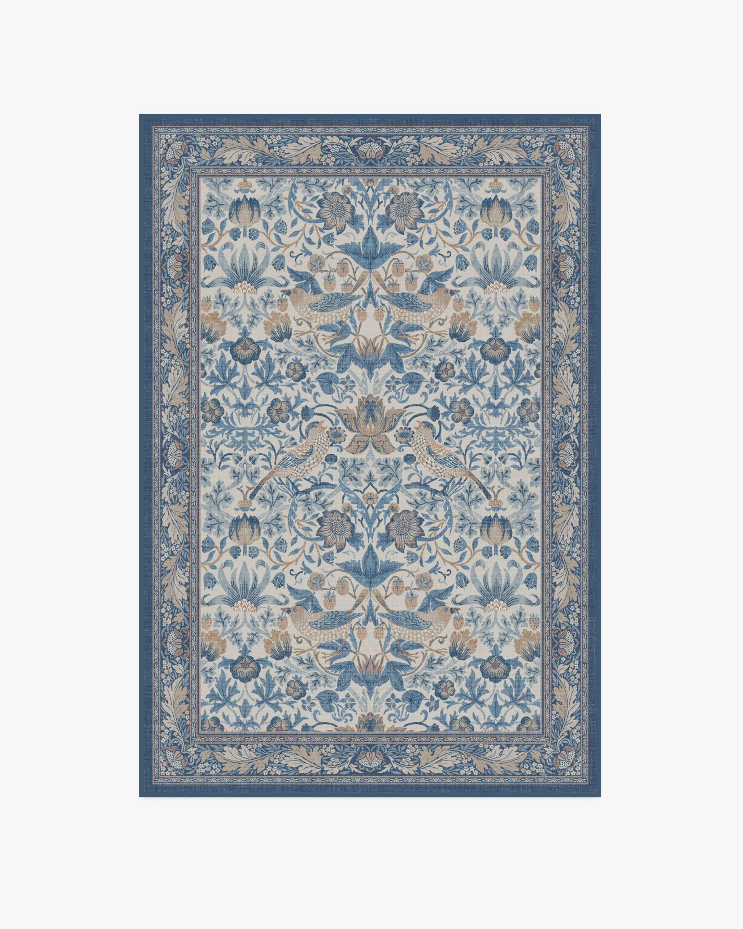 Strawberry Thief Indigo & Ivory Rug by Morris & Co.