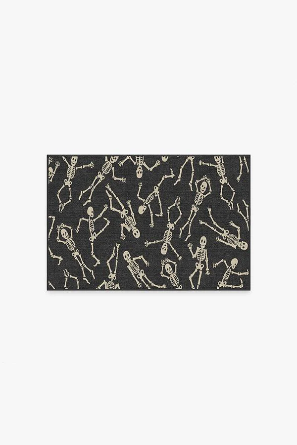 Bone Dance Black Flatwoven Rug