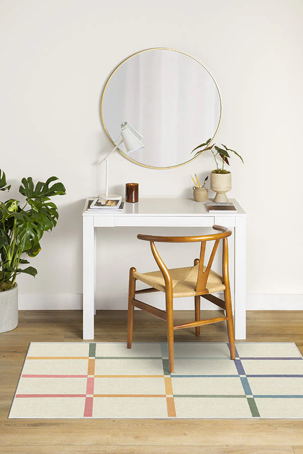Joanna Ivory Rainbow Flatwoven Rug by The Home Edit