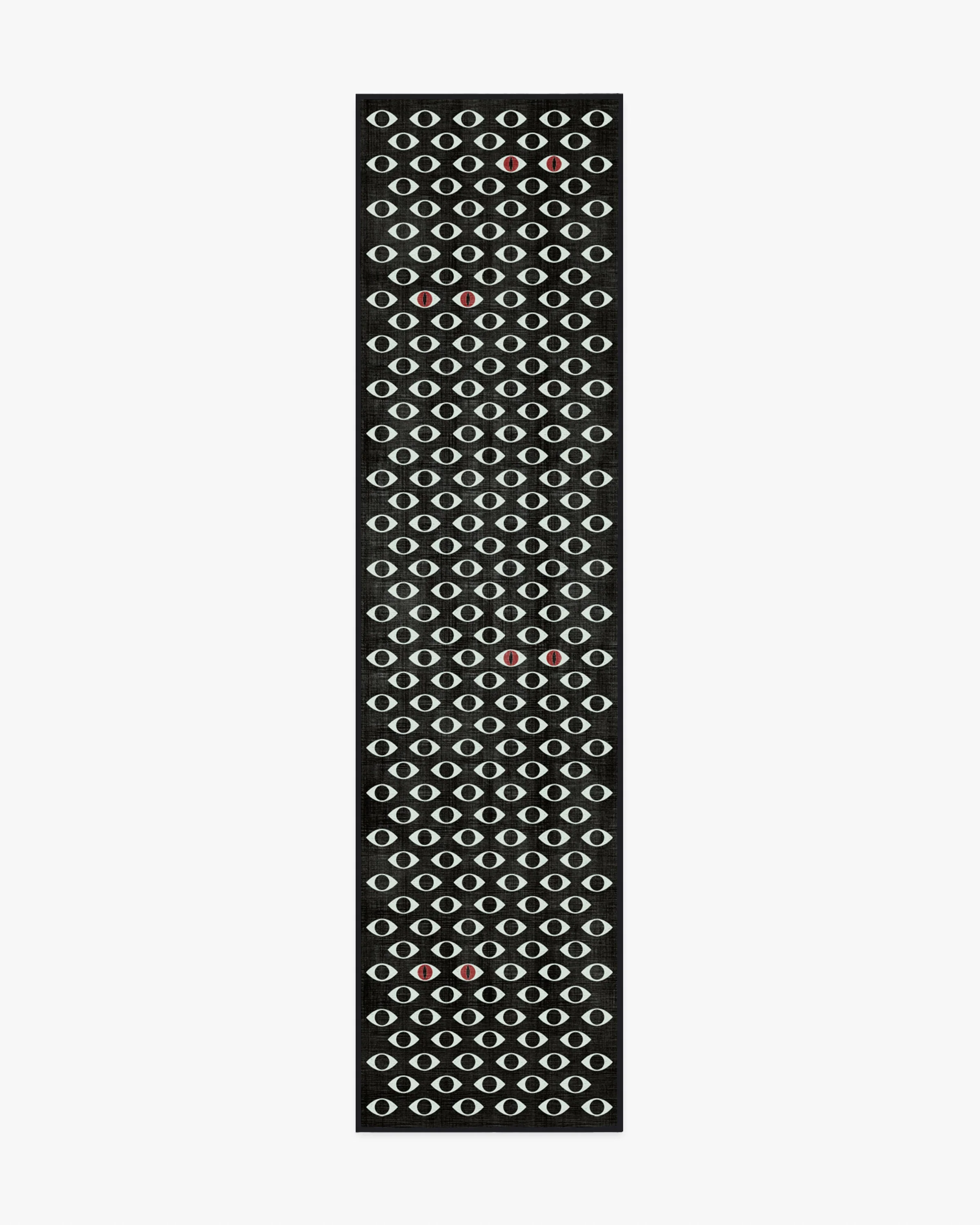 Monster Eyes Black & White Flatwoven Rug