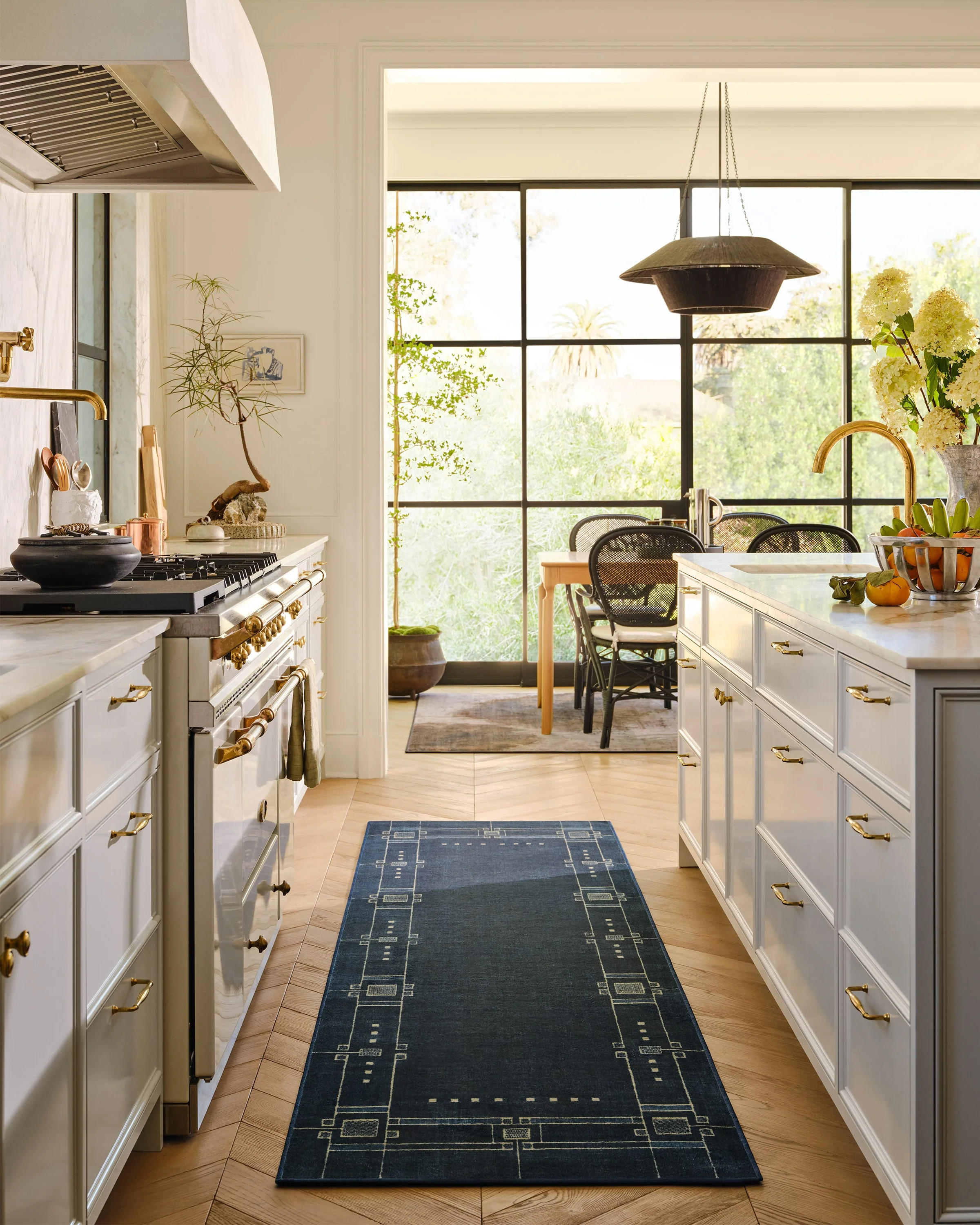 Avery Midnight Blue Flatwoven Rug by Architectural Digest